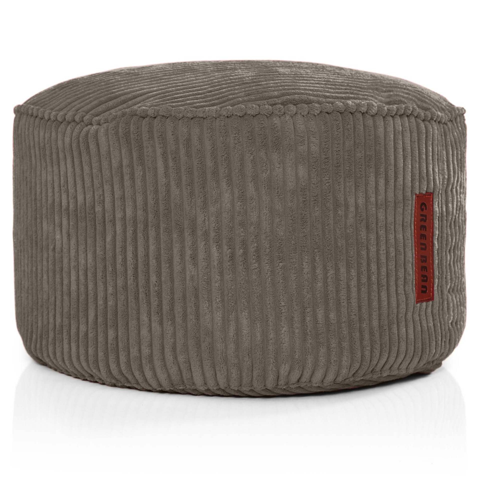 Green Bean Pouf Sitzsack-Hocker Pouf Cord 45x25cm (Indoor Sitzhocker Sitzkissen Fußhocker Relax-Sessel, Made in Germany), die ideale Ergänzung zum Sitzsack