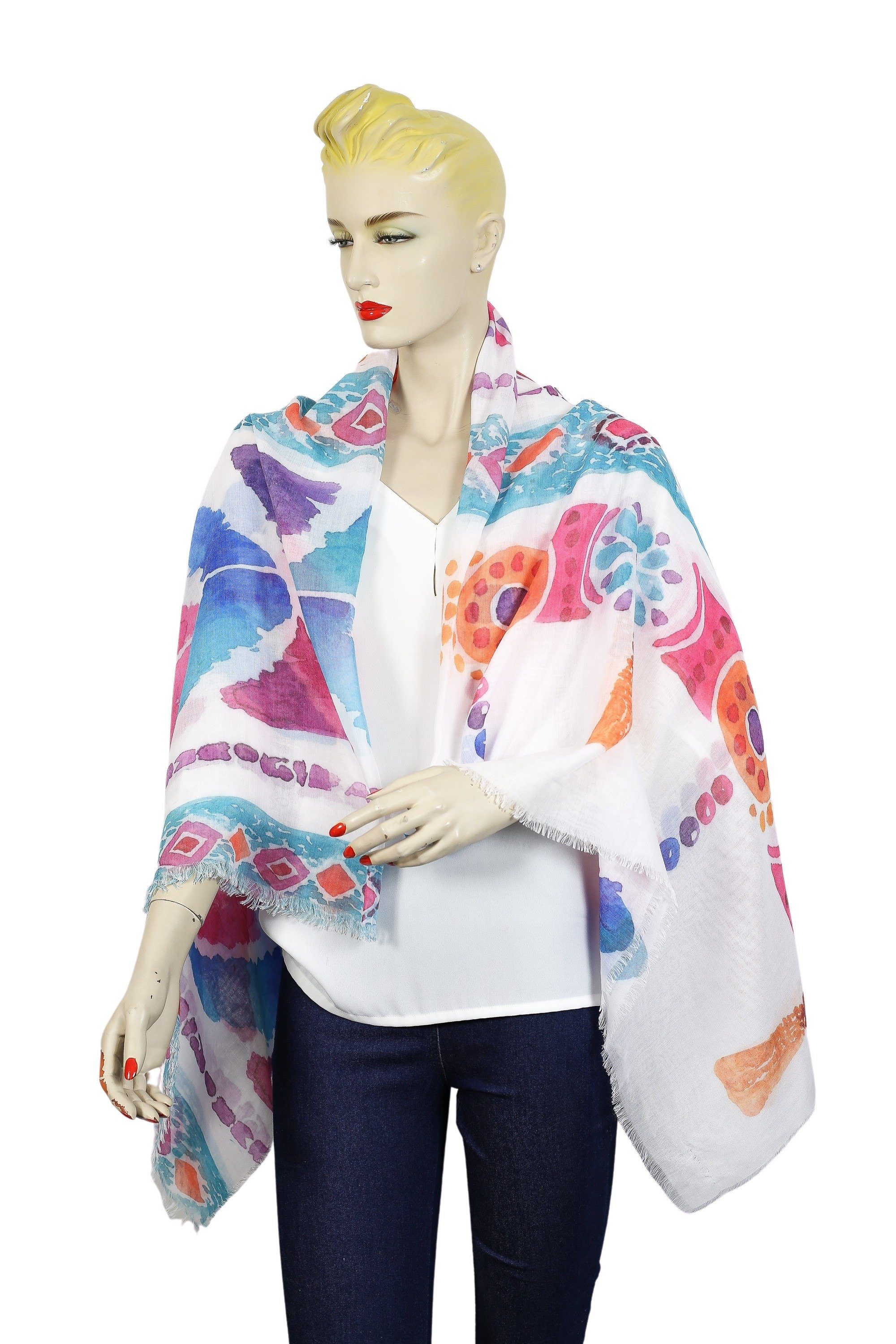 COLLEZIONE ALESSANDRO Modeschal Aquarell, (1-St), aus Modal-Viskose Mischung