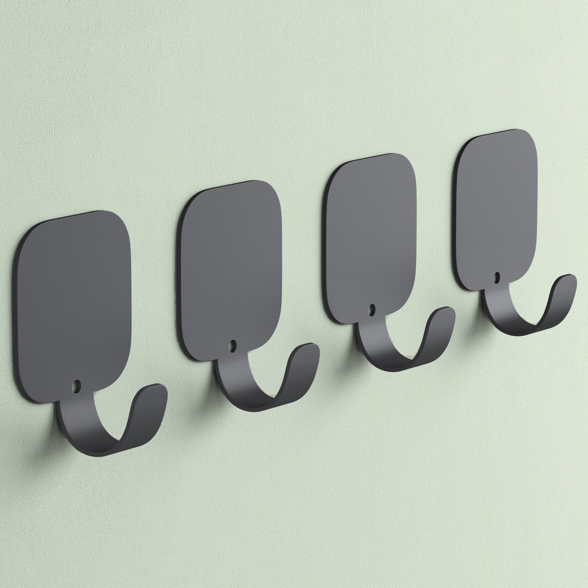 Mai & Mai Wandhaken Kleiderhaken 4 Stück ohne Bohren Aluminium Badezimmer Küche Stalo-15, Duschen, Schlafzimmer, Küche, Badezimmer, (4-St), Abgerundete Ecken,rostbeständig, individuell kombinierbar
