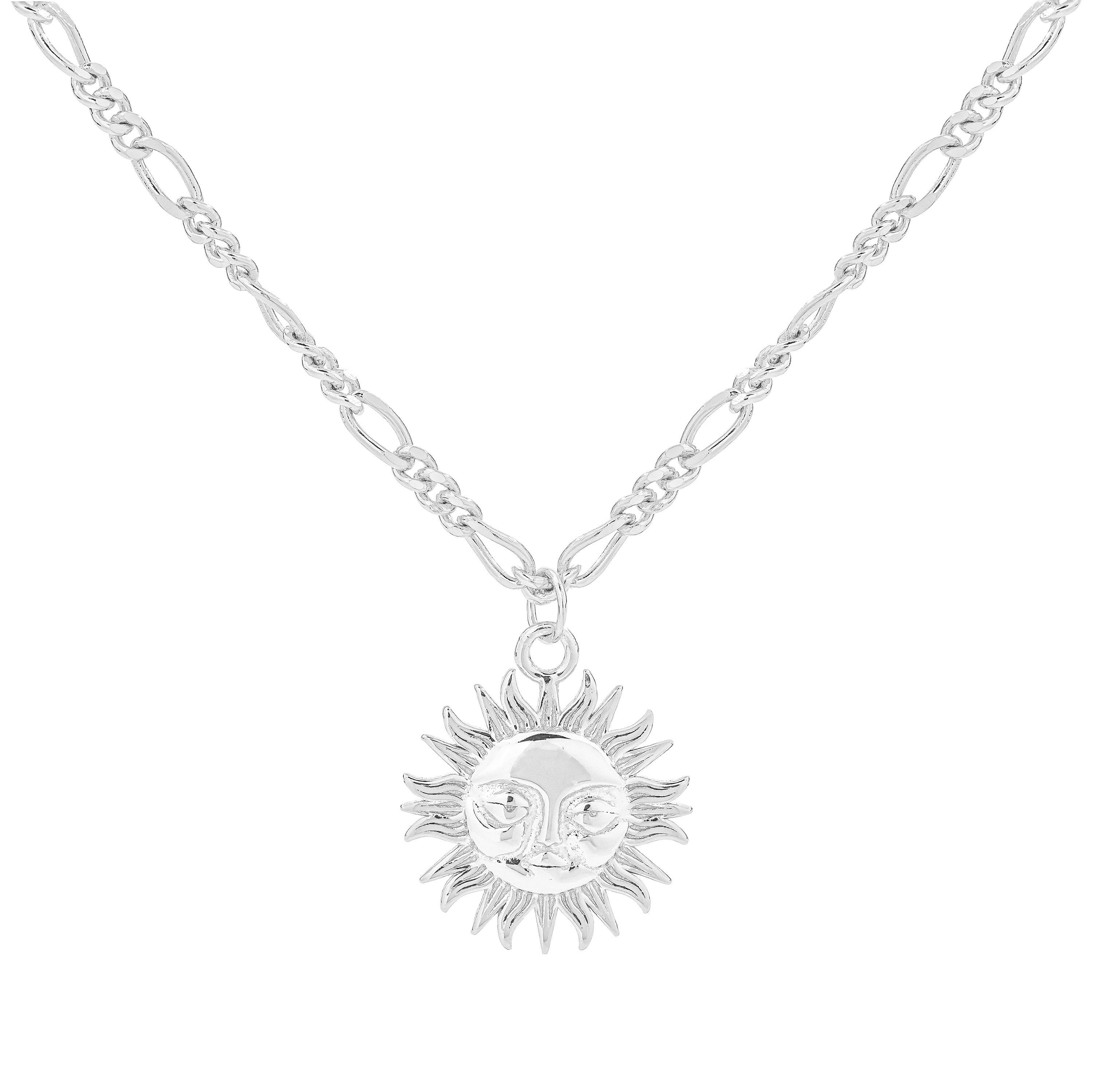 Kette Kette Anhänger Sonne 925 Brandlinger Halskette mit Salerno, vergoldet Anhänger Silber mit