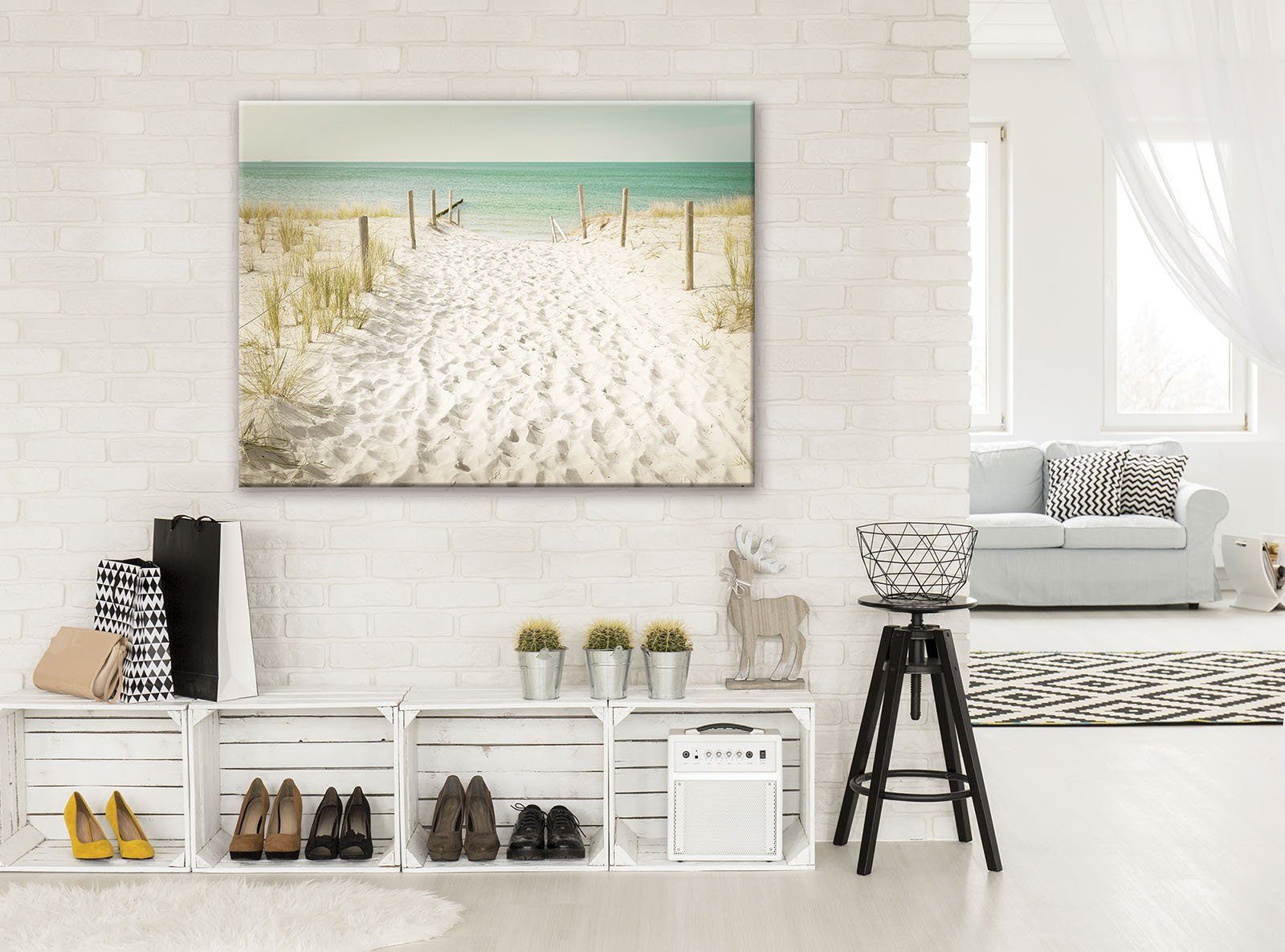 Wallarena Leinwandbild Strand Meer Ostsee Natur Landschaft Wandbild Groß XX günstig online kaufen
