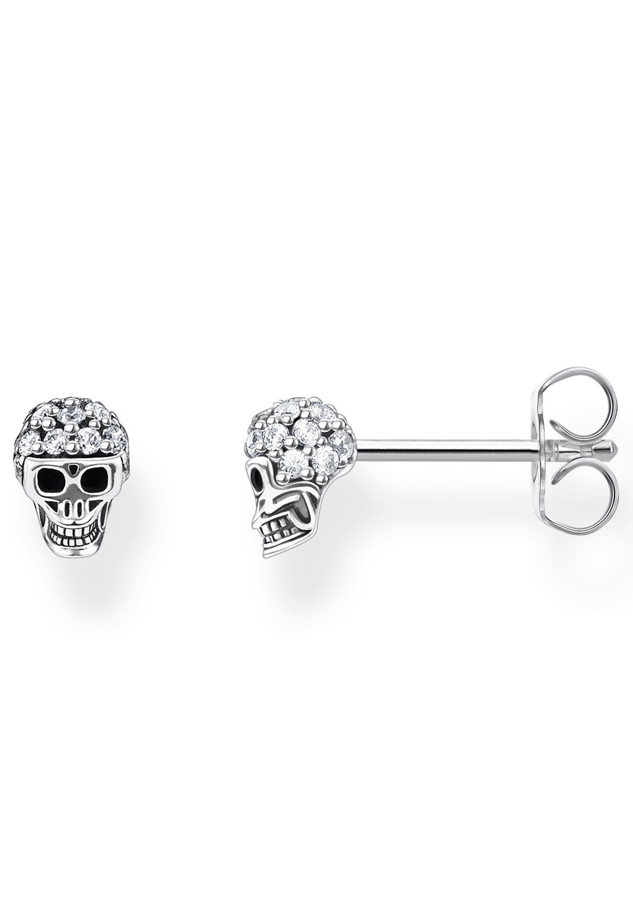 THOMAS SABO Single-Ohrstecker Totenkopf, mit Zirkonia (synth)