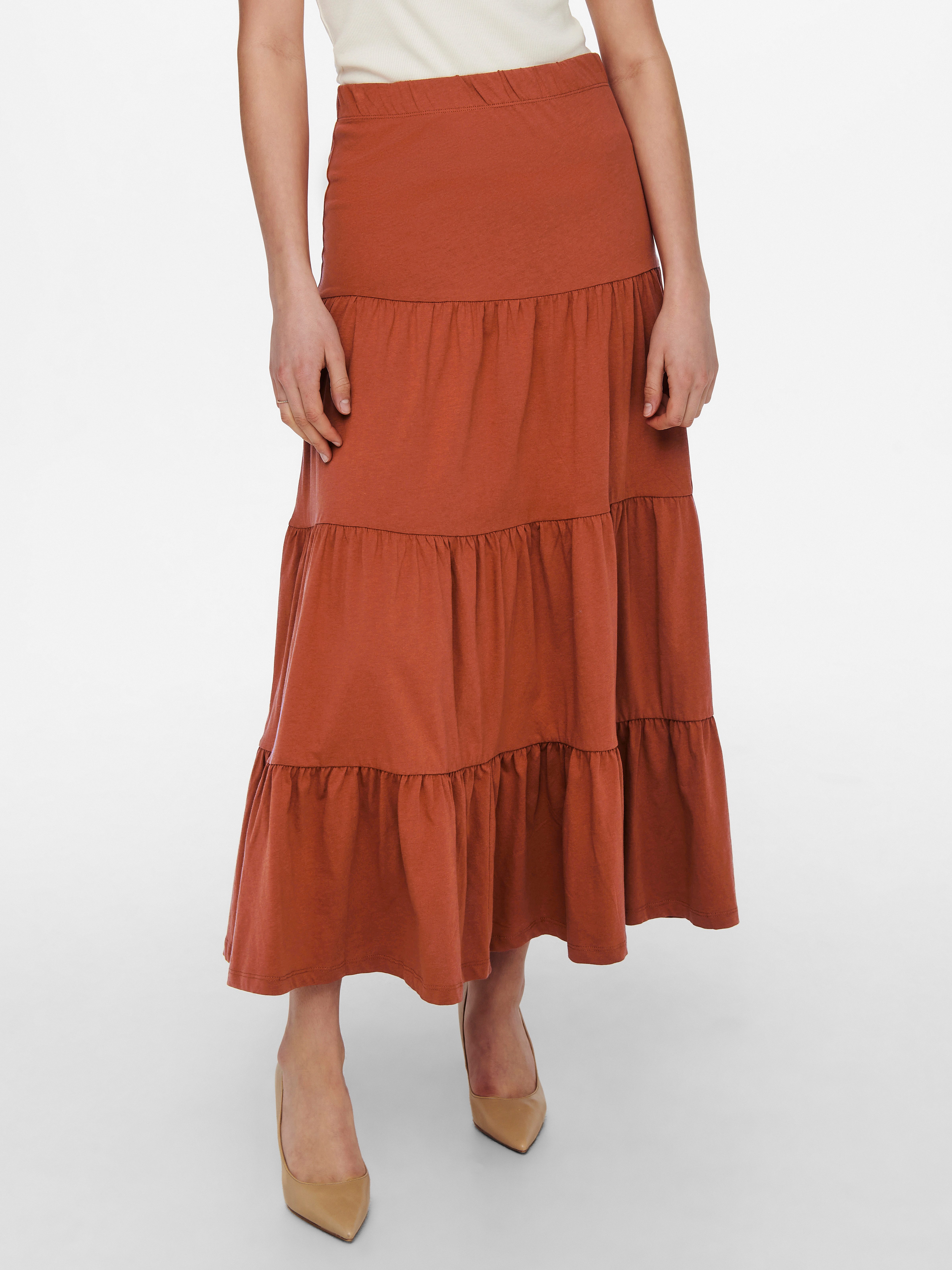 ONLY Maxirock ONLMAY MAXI SKIRT Baumwolle, mit Volant