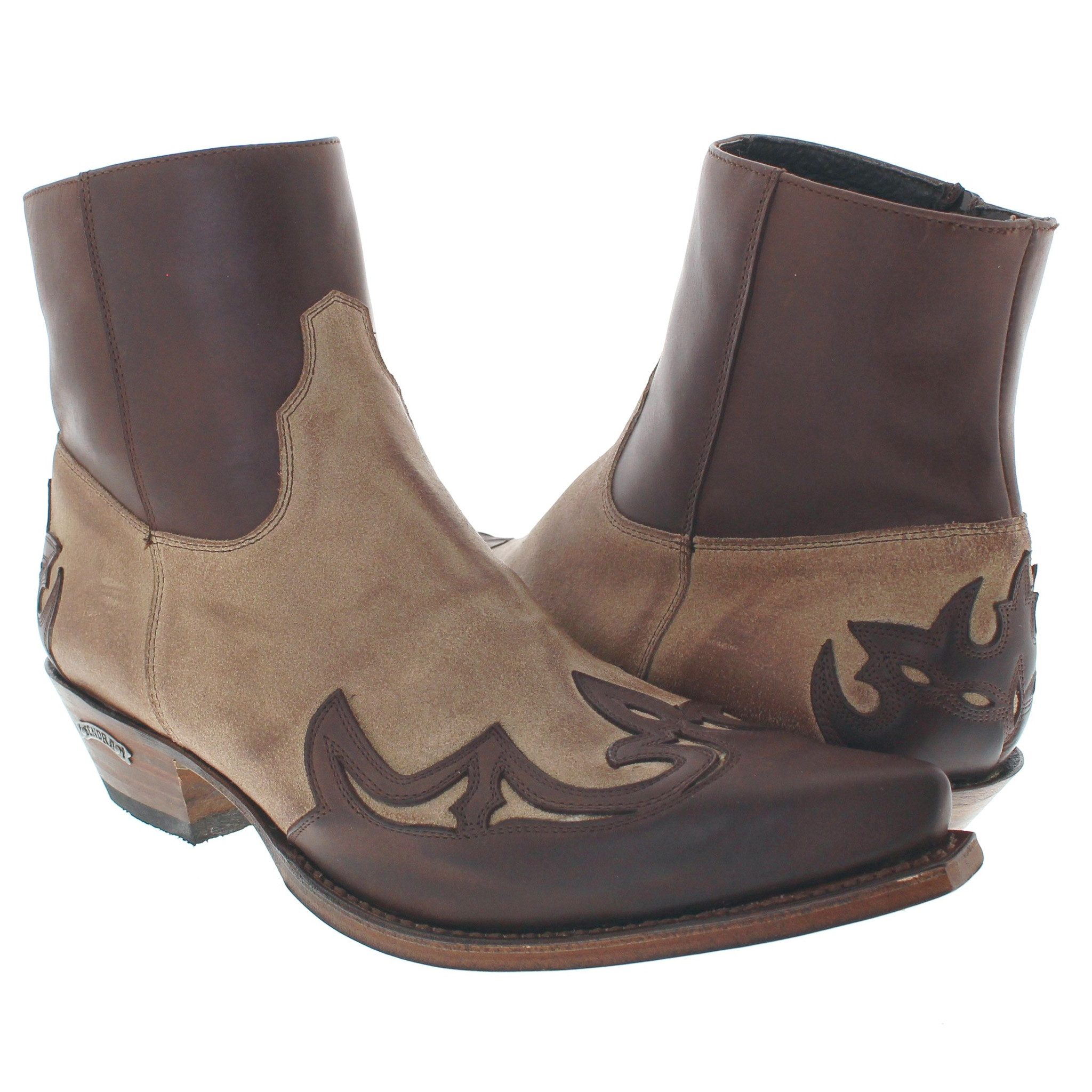 Sendra Boots 14379 CUERVO WEST Braun Beige Westernstiefelette Rahmengenähte Westernstiefelette