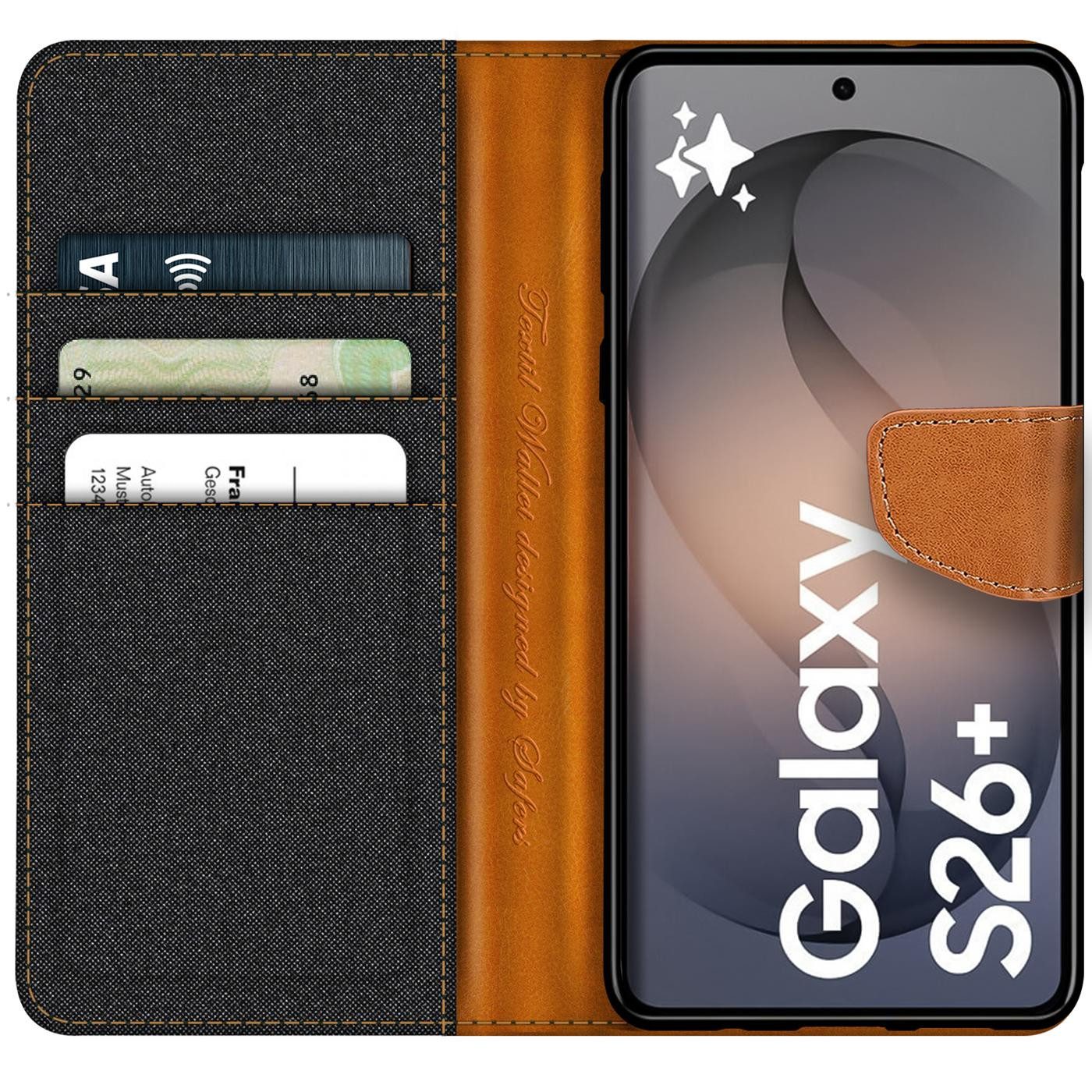 CoolGadget Handyhülle Denim Schutzhülle Flip Case für Samsung Galaxy S26+ 6,7 Zoll, Book Cover Handy Tasche Jeans Hülle für Samsung S26 Plus Klapphülle