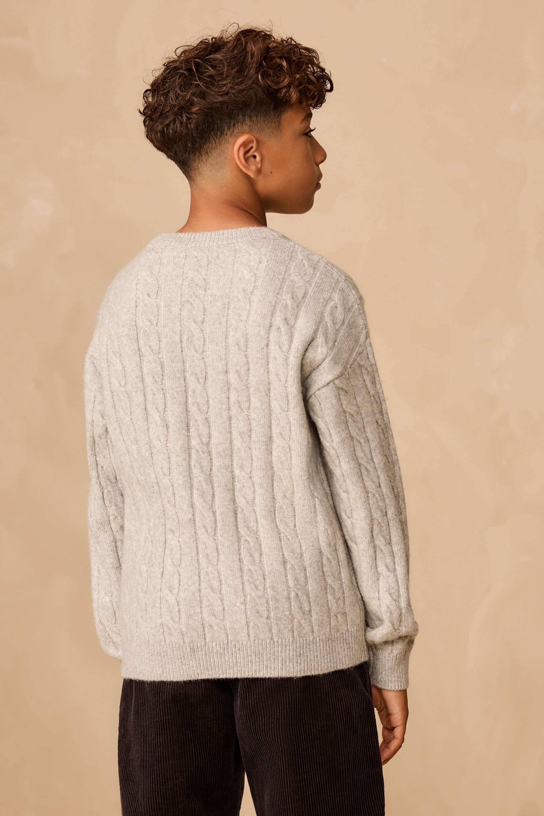 Next Rundhalspullover Zopfmusterpullover aus 100 % Baumwolle (1-tlg)