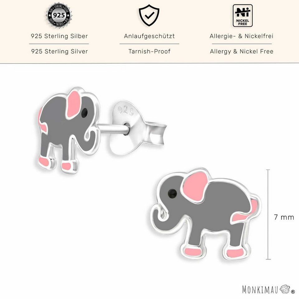 Monkimau Paar Ohrstecker Elefanten Ohrringe Ohrstecker Silber Schmuck  (Packung), Kleines Geschenk - Große Wirkung | Ohrstecker