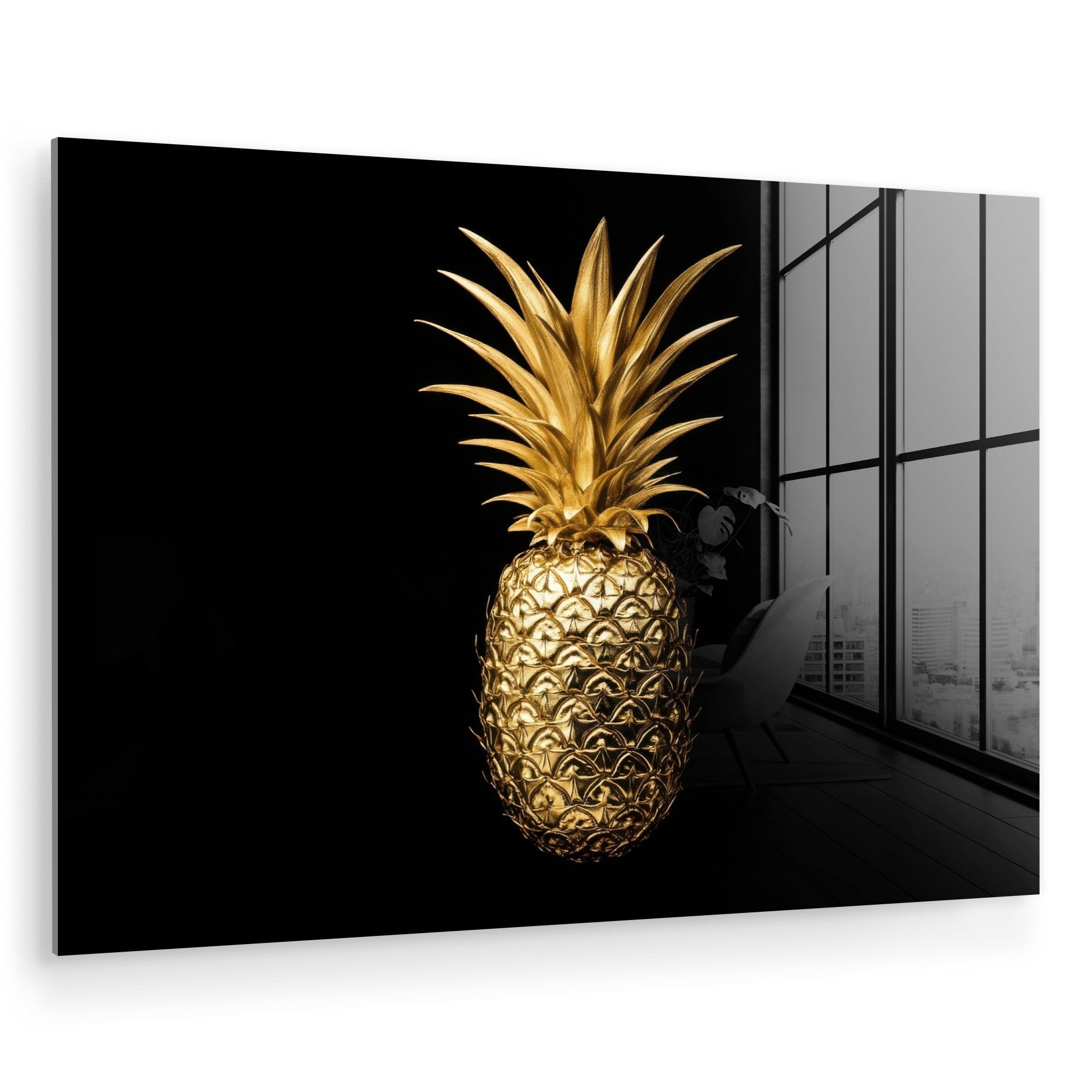 MuchoWow Acrylglasbild Ananas - Schwarz - günstig online kaufen
