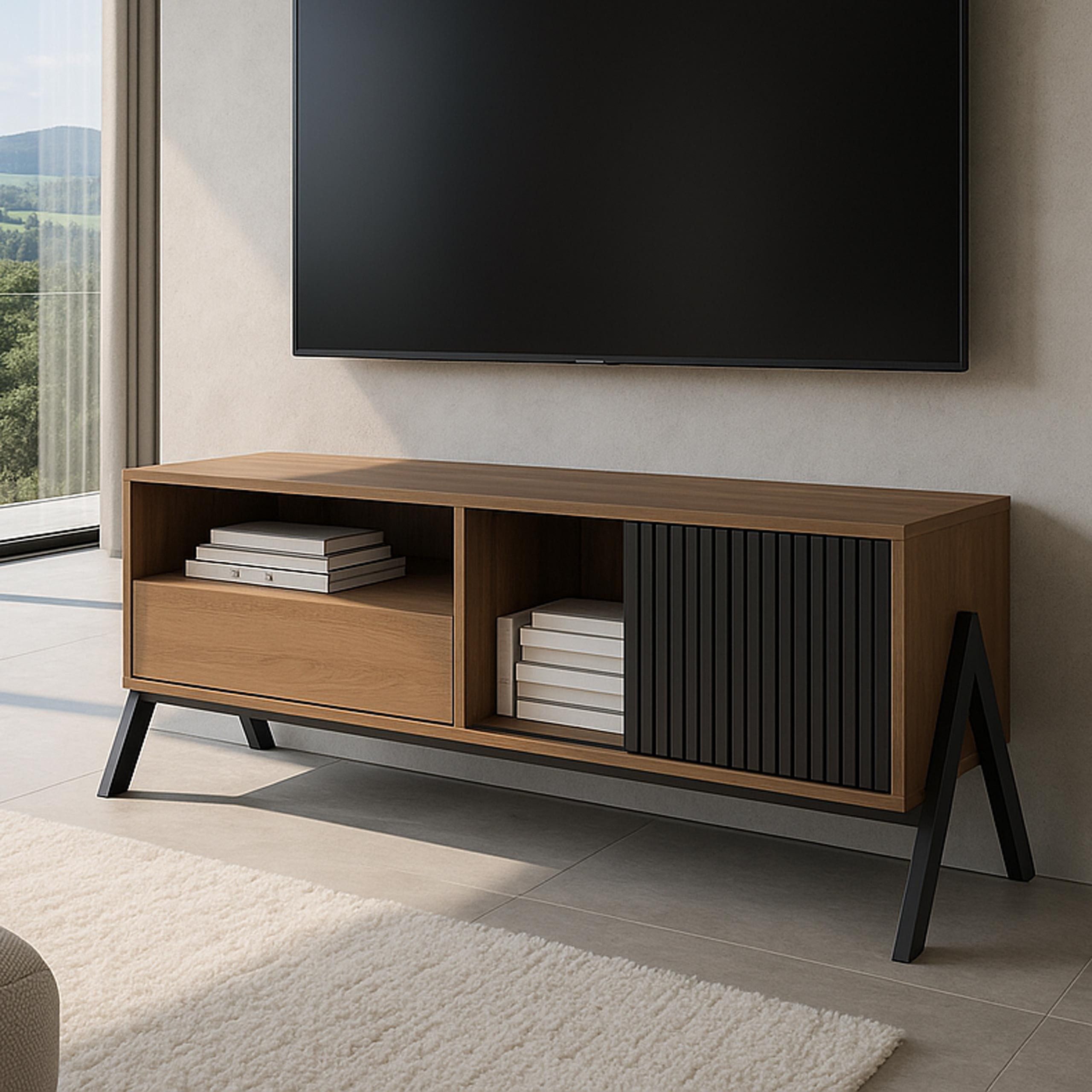 MCW TV-Rack MCW-O40-TVR, Mit strukturierten Schiebetüren