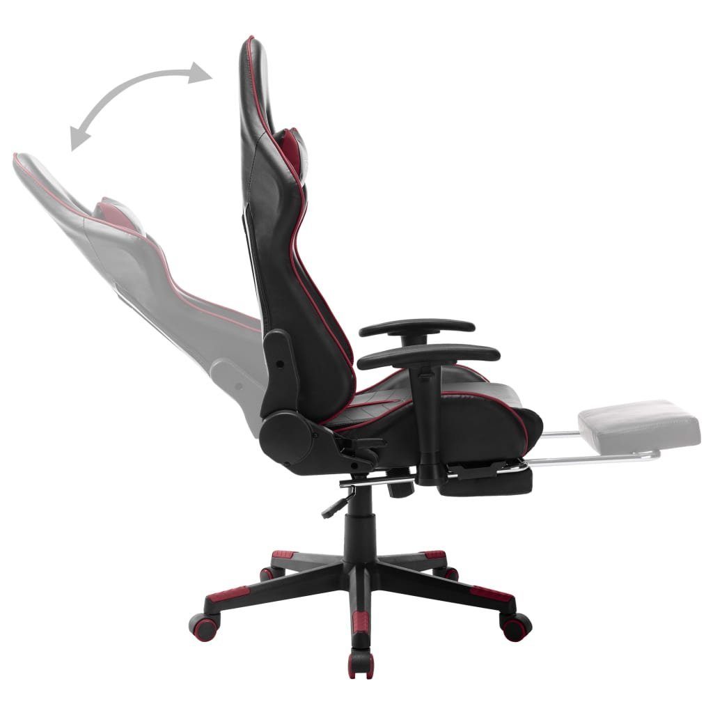 Schwarz Kunstleder Gaming-Stuhl mit Fußstütze Weinrot und vidaXL Bürostuhl