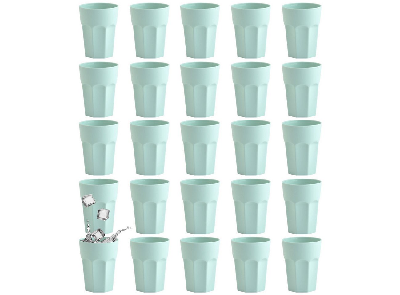 Engelland Becher Kunststoffbecher in modernen Pastellfarben, 250 ml, Mehrweg, 25-tlg., Kunststoff, spülmaschinengeeignet, bruchfest, wiederverwendbar, 250 ml, 0,25 Liter