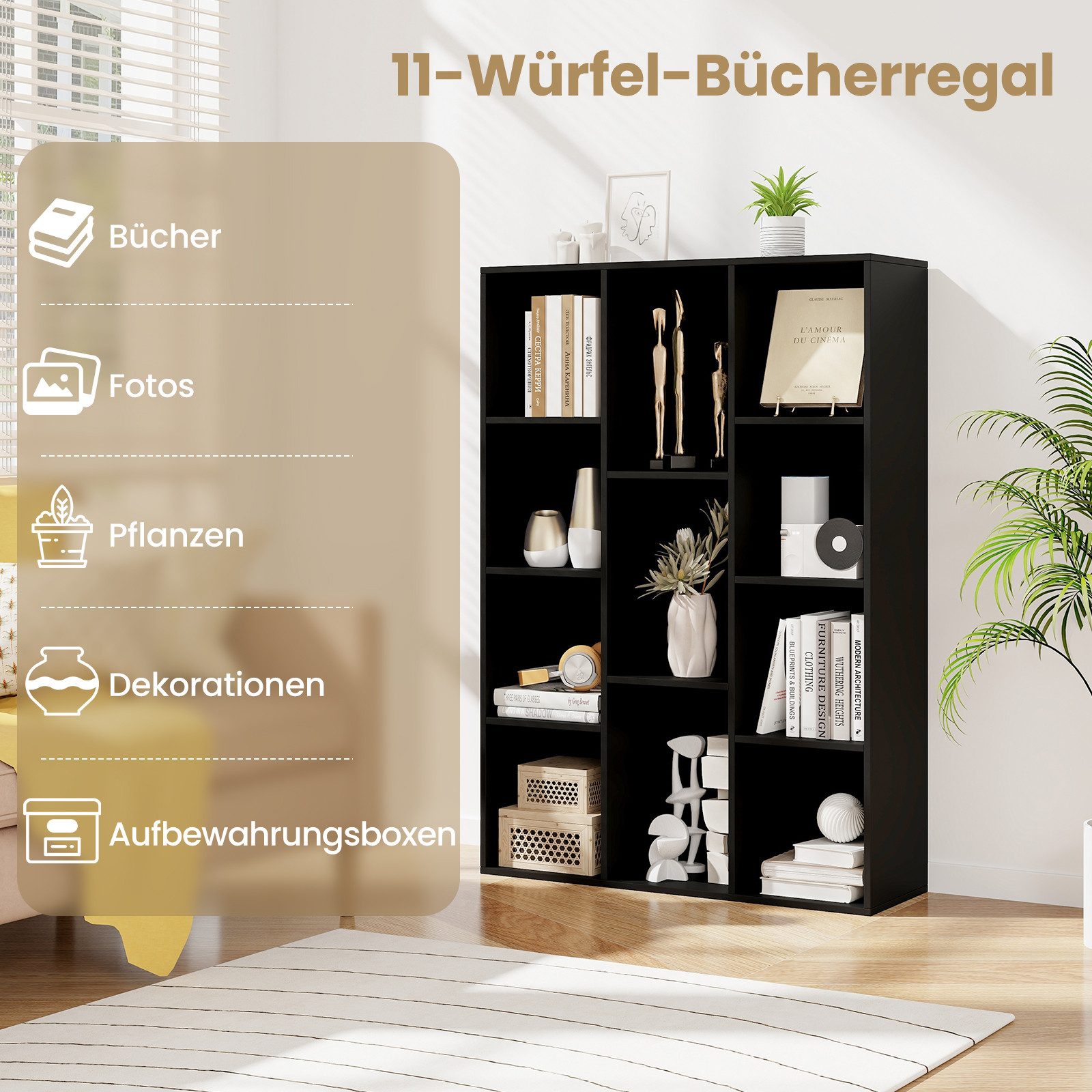 COSTWAY Bücherregal, mit 11 Fächern, bis günstig online kaufen