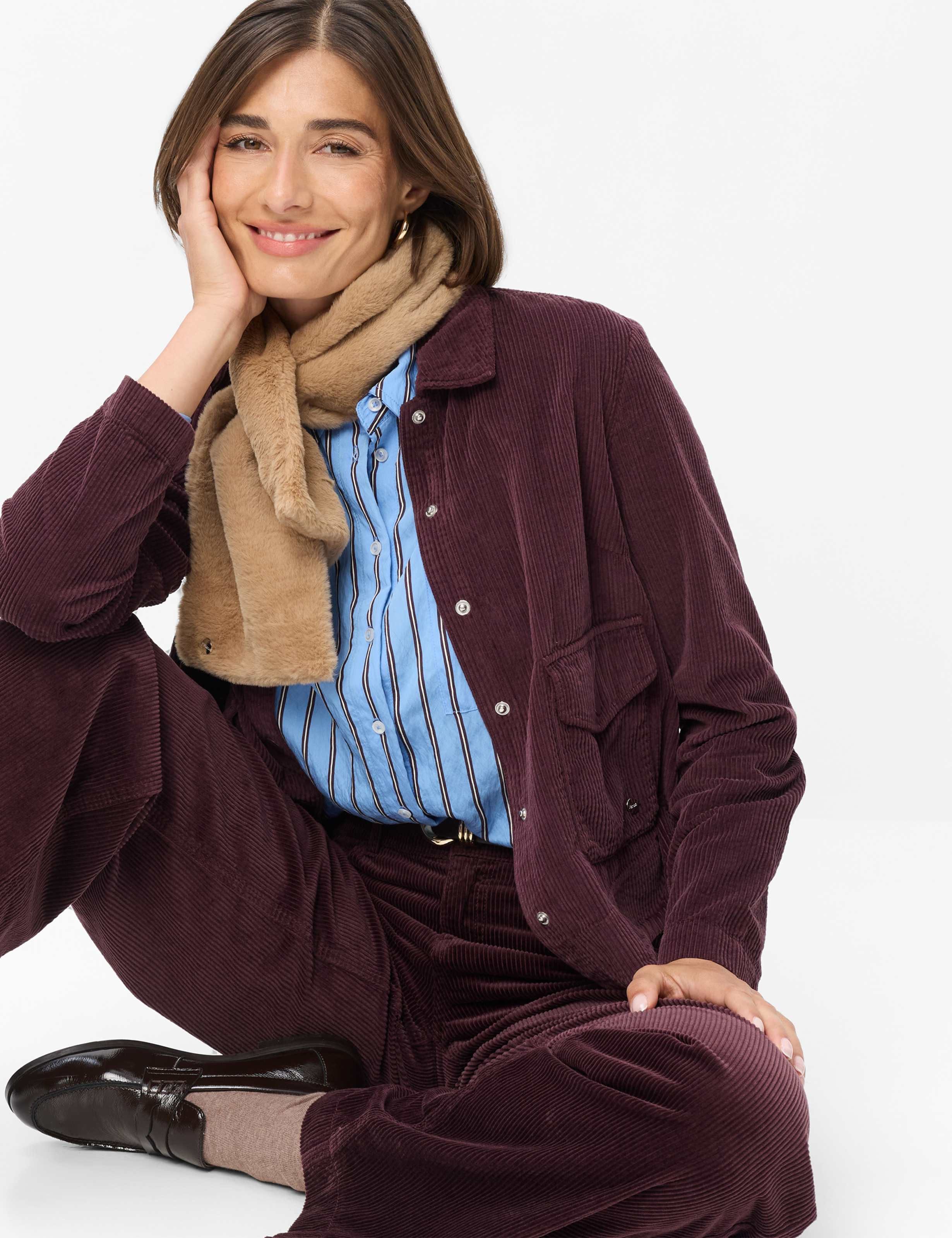 Brax Klassische Bluse Style VEGA Cord: Overshirt aus reiner Baumwolle – Bild 3 von 5