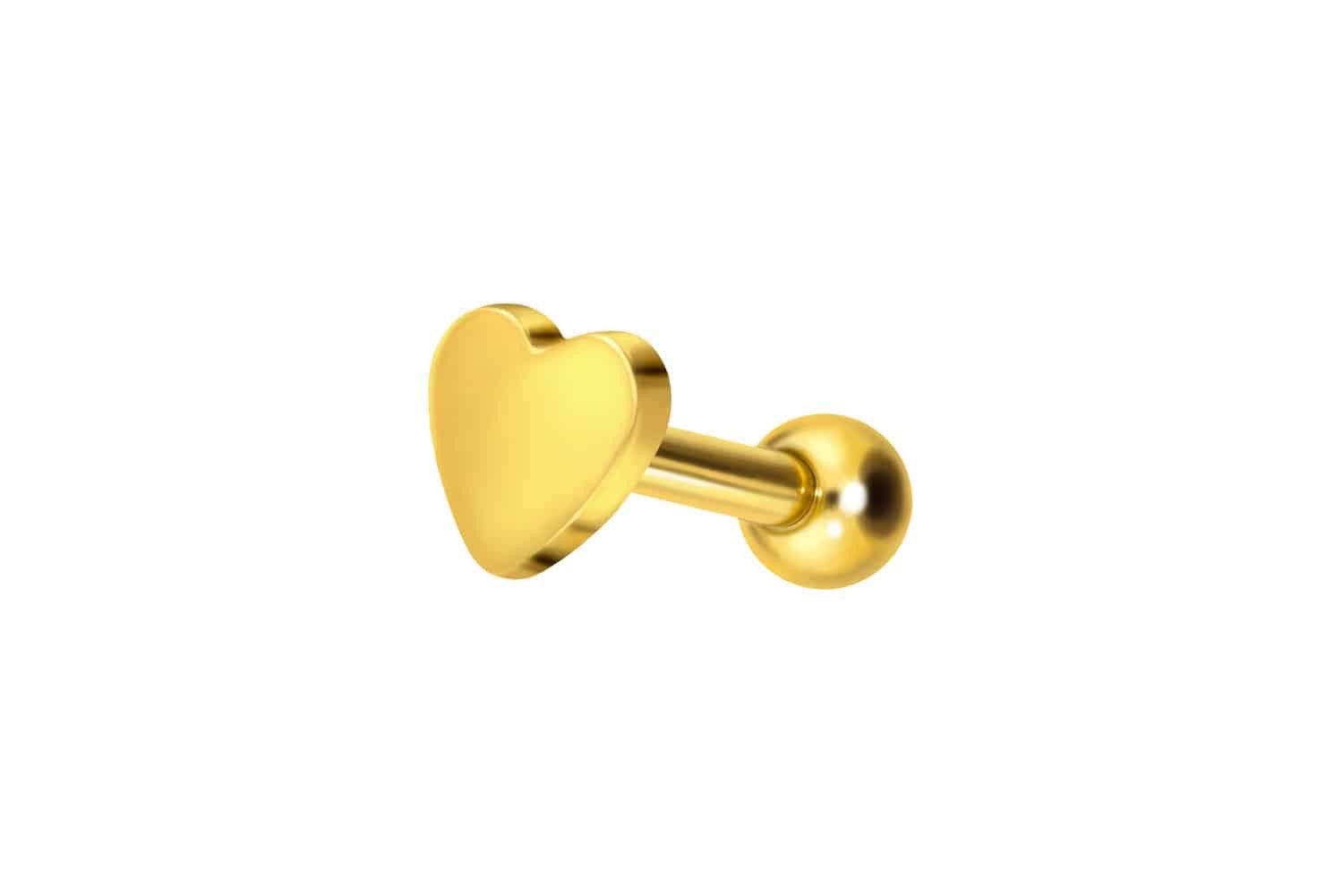 Piercing-Set Titan Ohrpiercing mit Innengewinde HERZ