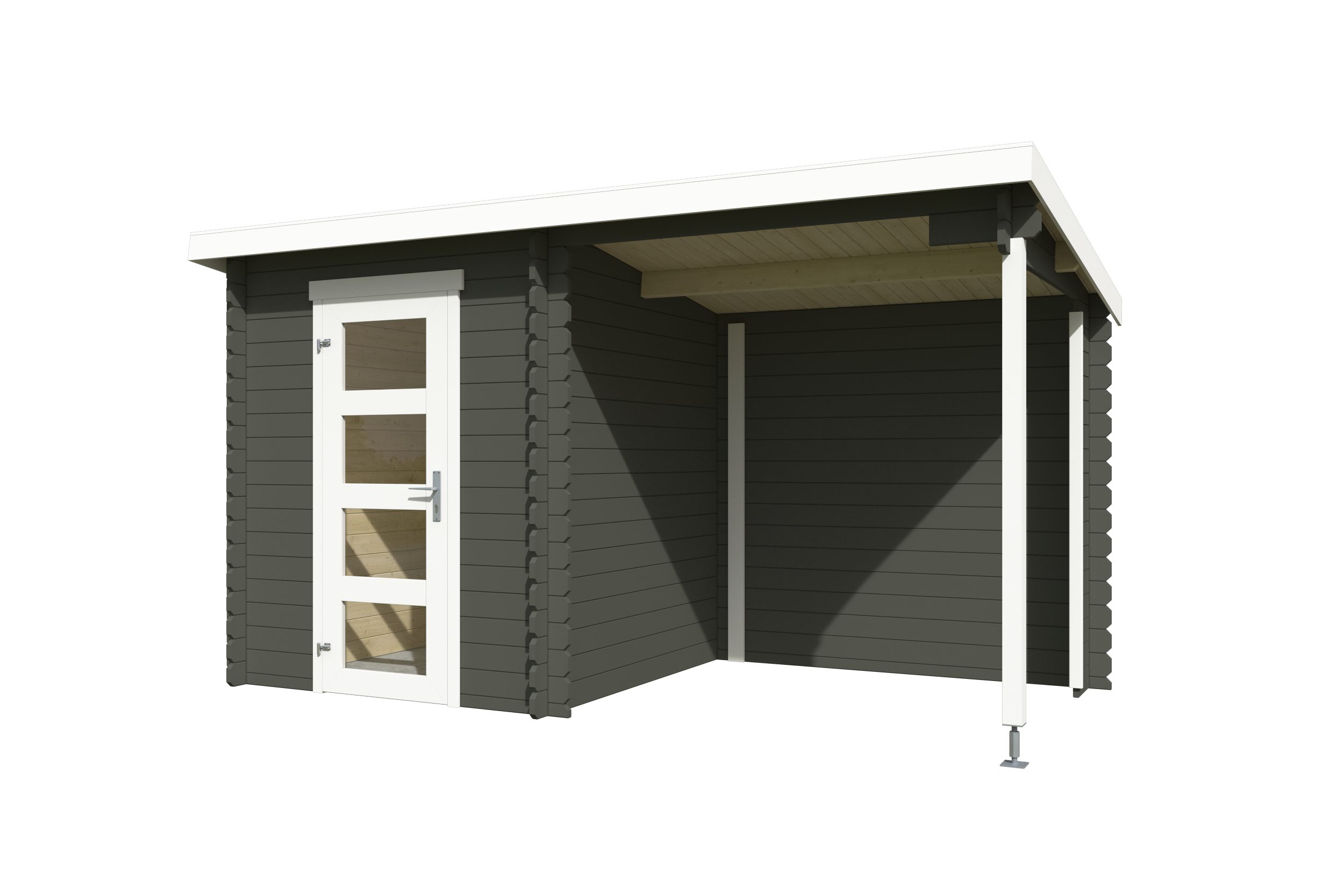 Nordic Holz Gartenhaus Jelle Plus, BxT: 390x213,1 cm, (Anbau inkl. Rückwand)