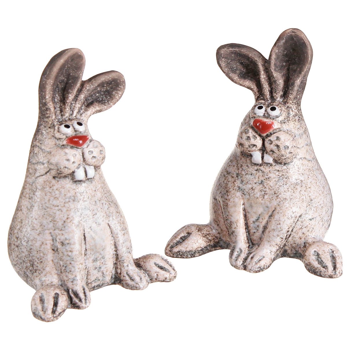 Florists Products Osterhase Osterhase Keramik Deko Hase Braun 7cm 6er-Set Humorvoll, 6 Stück