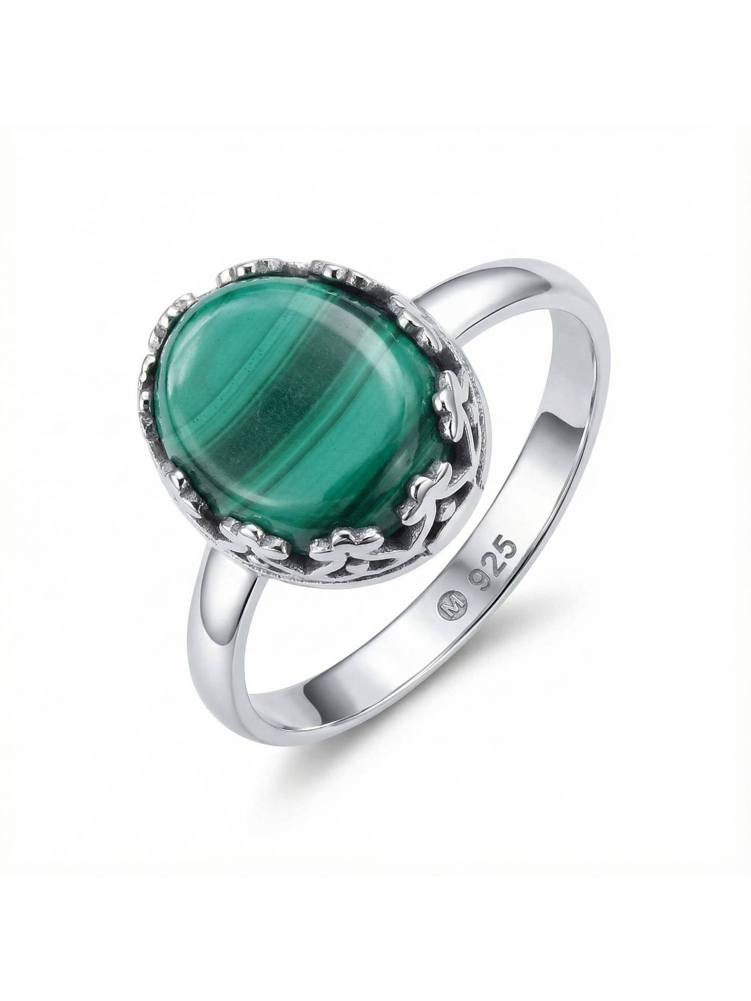 mantraroma Silberring NAPULO aus 925 Silber mit Malachit (Ring mit Schmuckb günstig online kaufen