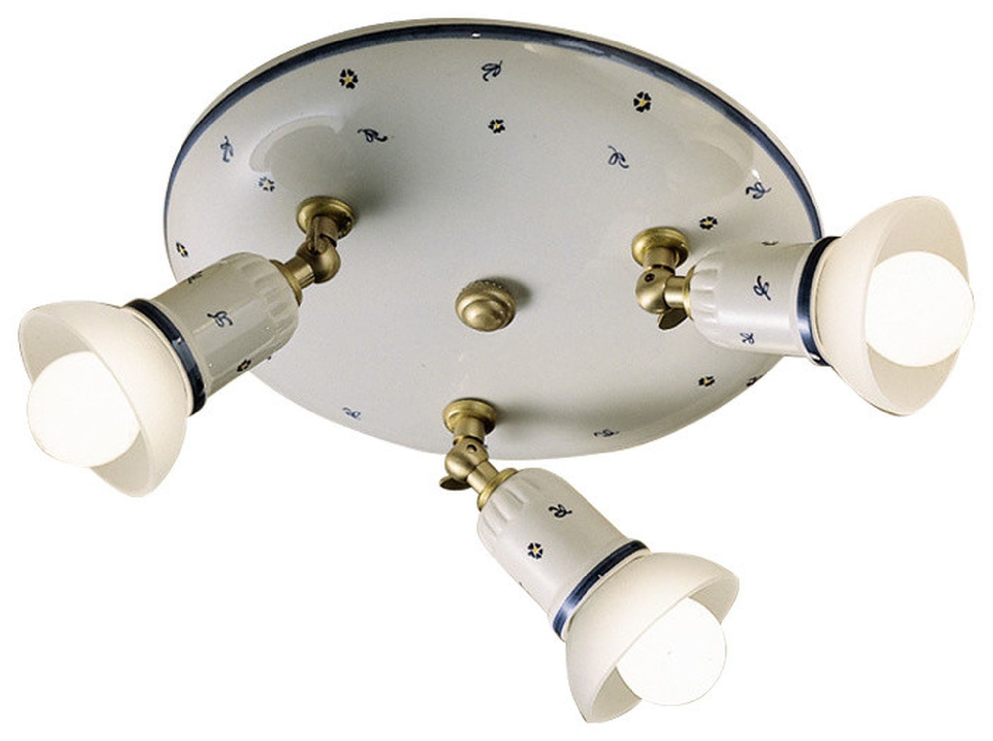 Licht-Erlebnisse Deckenstrahler DILICA, ohne Leuchtmittel, Metall Keramik E14 verstellbar rund D: 42 cm 3-flammig Landhausstil