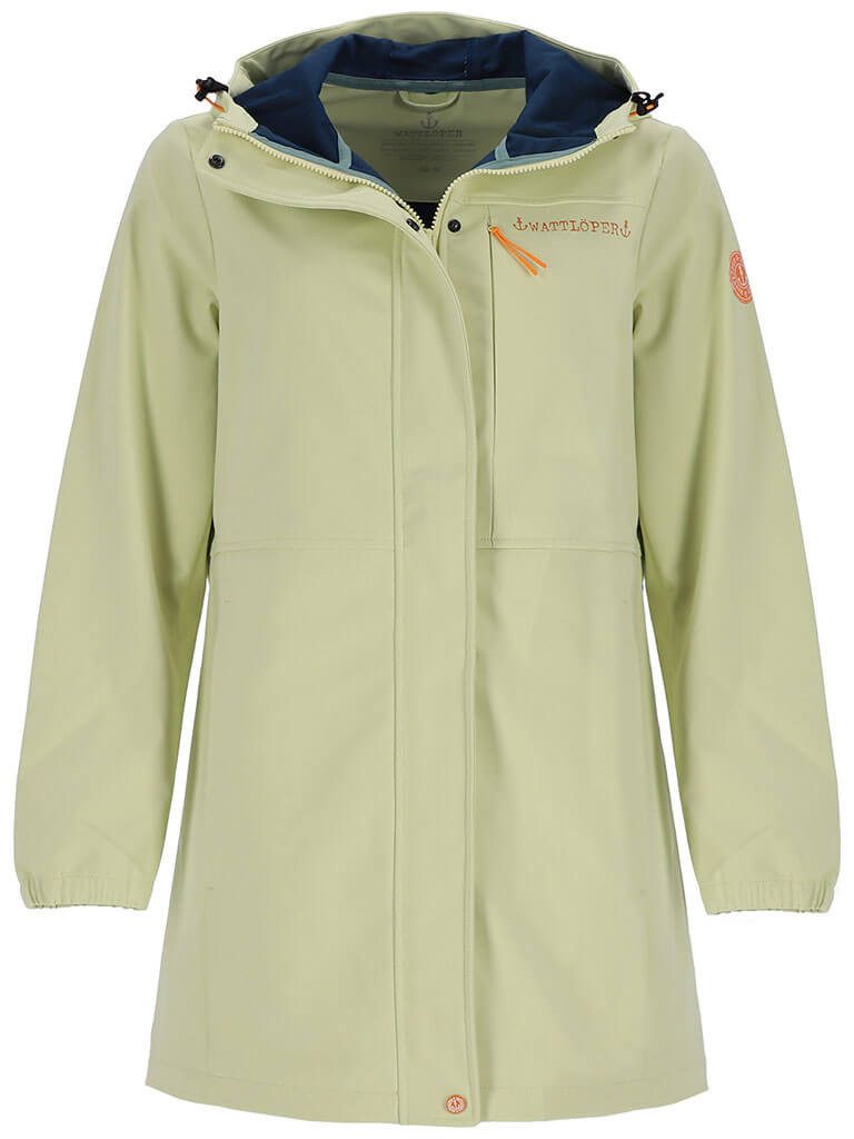 Wattlöper Funktionsmantel 50995SH Damen Funktionsjacke - Outdoor-Jacke Mantel Kapuze verstellbar 8000 mm Wassersäule, Atmungsaktiv, Mesh-Futter, Reißverschlusstaschen
