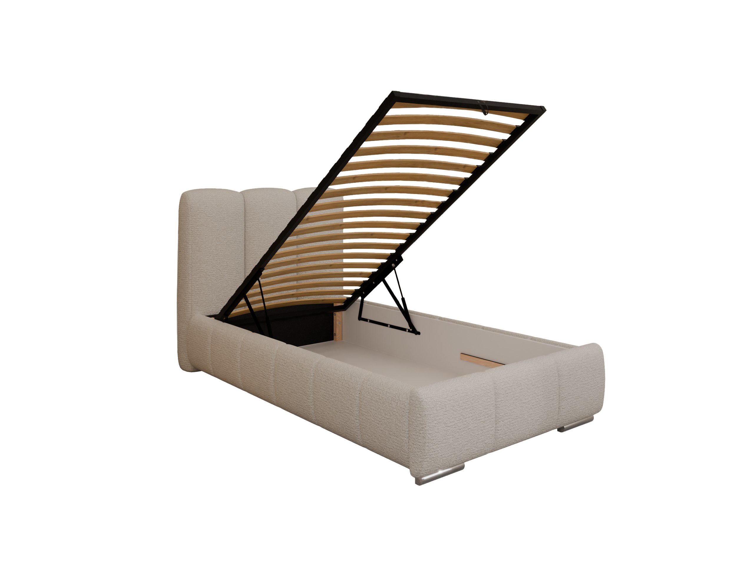 PANDA MÖBEL GmbH Polsterbett ZAIRA Elegantes Polsterbett für modernen Wohnstil (Polsterbett mit Kopfteil und wählbarem Matratzen Härtegrad), 90x200cm 100x200cm 120x200cm