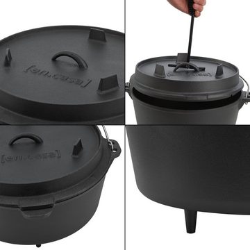 en.casa Grilltopf, Gusseisen, »Enkhuizen« 7,3L mit Deckelheber Gusseisen, 3L mit Deckelheber Gusseisen