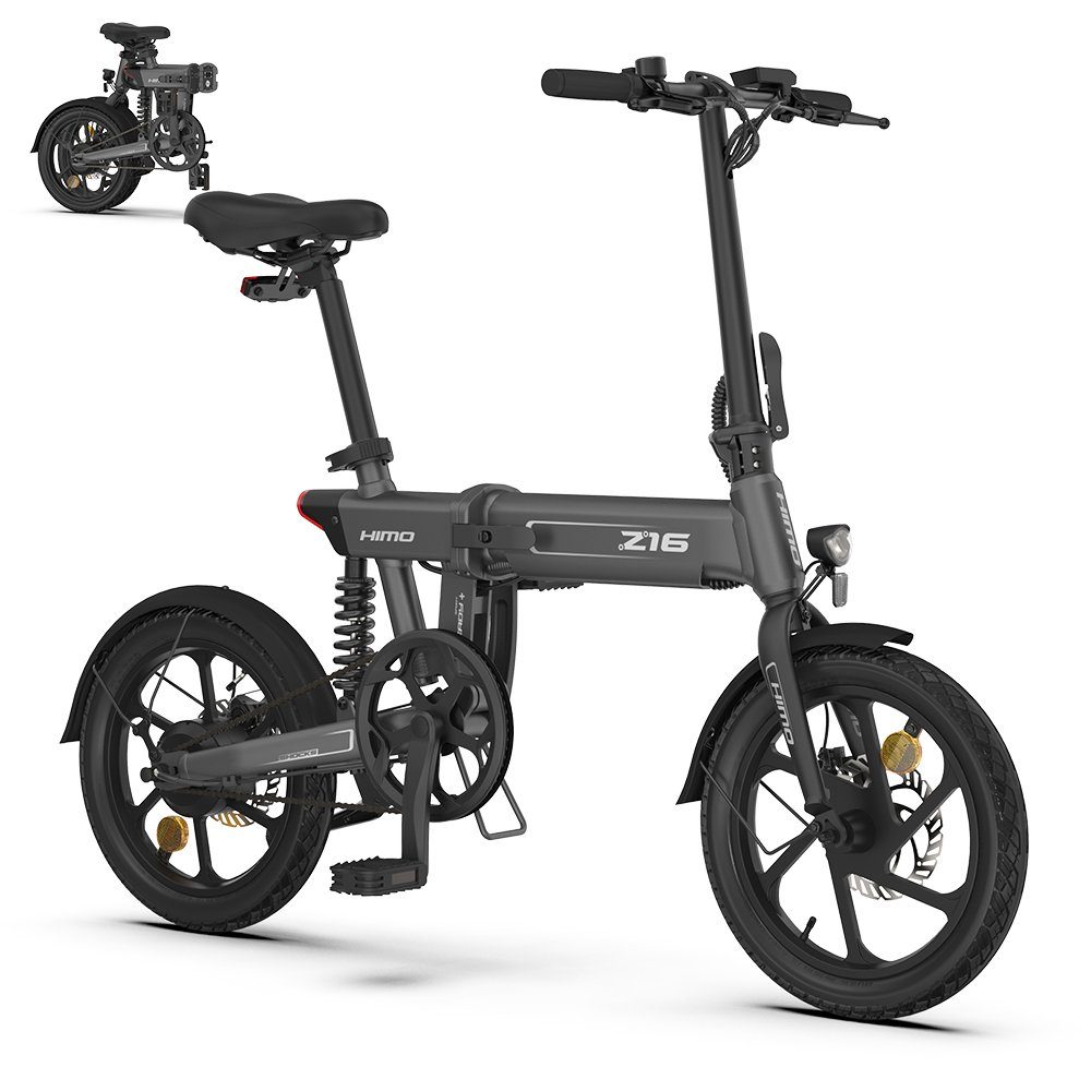 HIMO E-Bike Mit Straßenzulassung/ XIAOMI HIMO Z16 16 Zoll Faltbares  Elektrofahrrad EU-konform e-Faltrad Klapprad, Kettenschaltung, 250,00 W