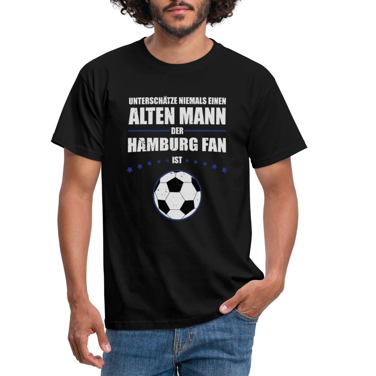 Spreadshirt T-Shirt Alter Mann Leidenschaft Hamburg Fußball Fan Männer T-Sh günstig online kaufen