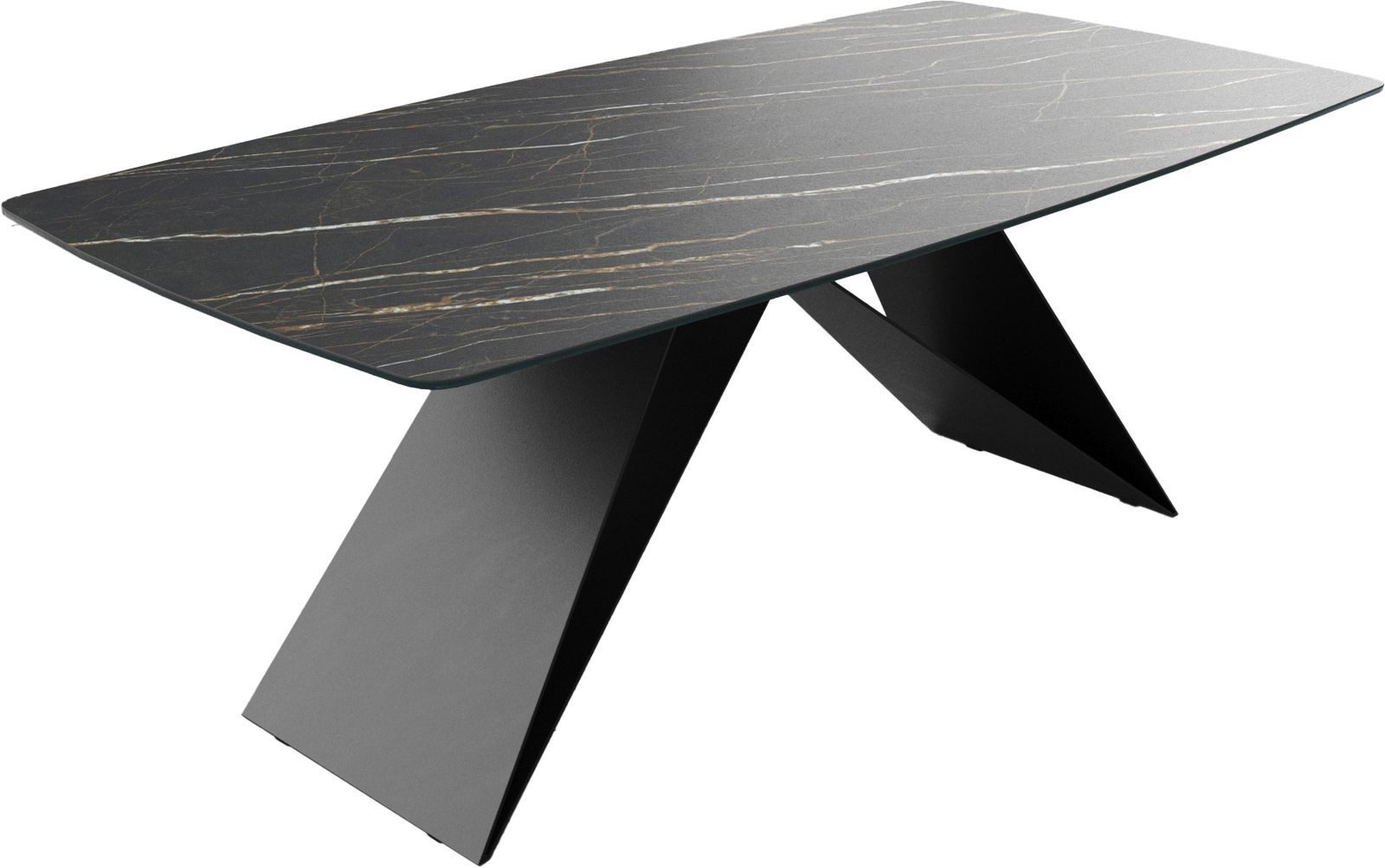 DELIFE Esstisch Edge, Bootsform Keramik Laminam®Noir günstig online kaufen