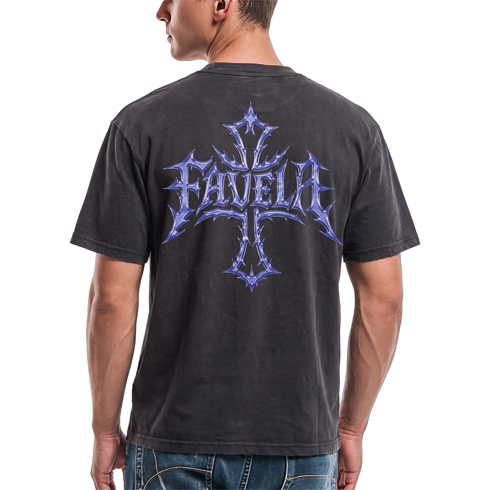 Favela T-Shirt T-Shirt Favela Chrome Tribal Cross