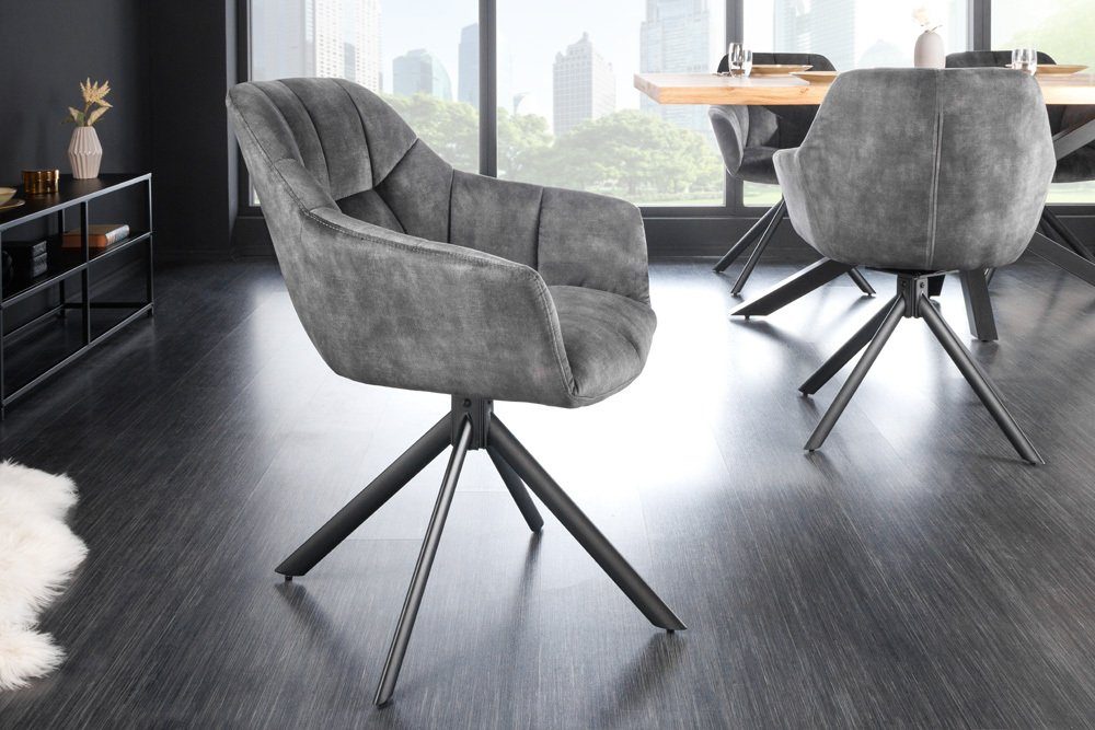 riess-ambiente Polsterstuhl PAPILLON grau / schwarz (Einzelartikel, 1 St), günstig online kaufen