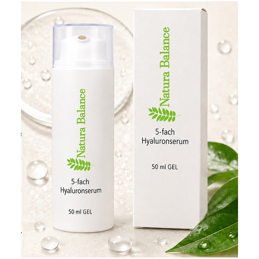 Natura Balance Gesichtspflege 5fach Hyaluron Hyaluronsäure Gel 50ml Gesicht Falten, 5 fach Hyaluron
