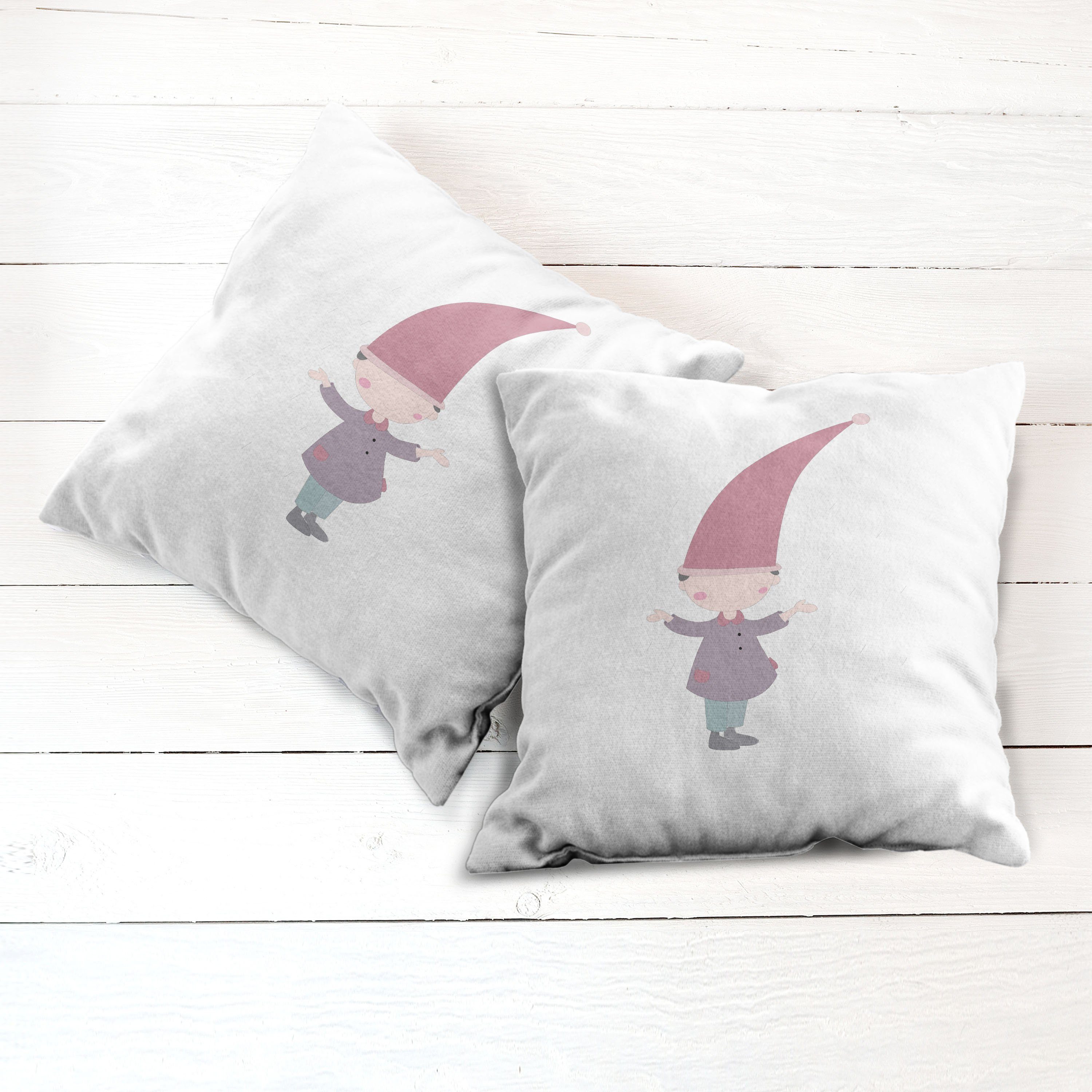 Gnome Doppelseitiger Unter Cartoon (2 Digitaldruck, Accent Kindergarten Abakuhaus Stück), Regen Kissenbezüge Modern