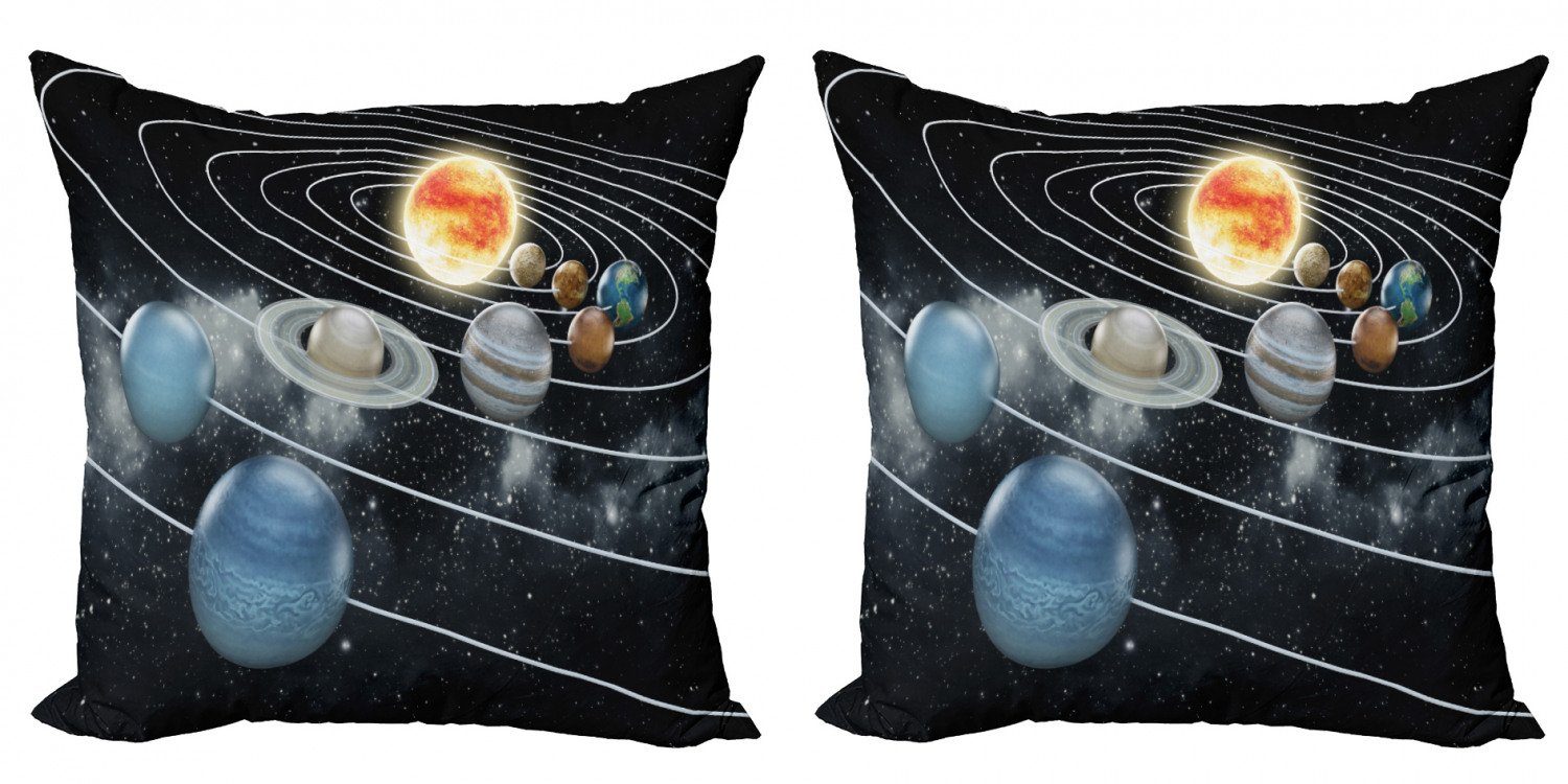 Galaxis (2 Modern Sonne Kissenbezüge Digitaldruck, Sonnensystem Planeten Doppelseitiger Abakuhaus Accent Stück),