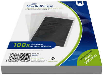 Mediarange DVD-Hülle 100 Mediarange Taschen für 14 mm DVD Hüllen transparent