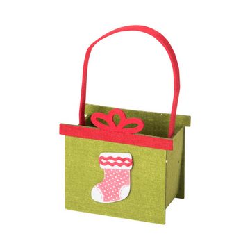 Macosa Home Geschenkbox Geschenktasche Weihnachten Nikolaus FilzGeschenkverpackung (2 St), mit Henkel Advent wiederverwendbar Verpackung