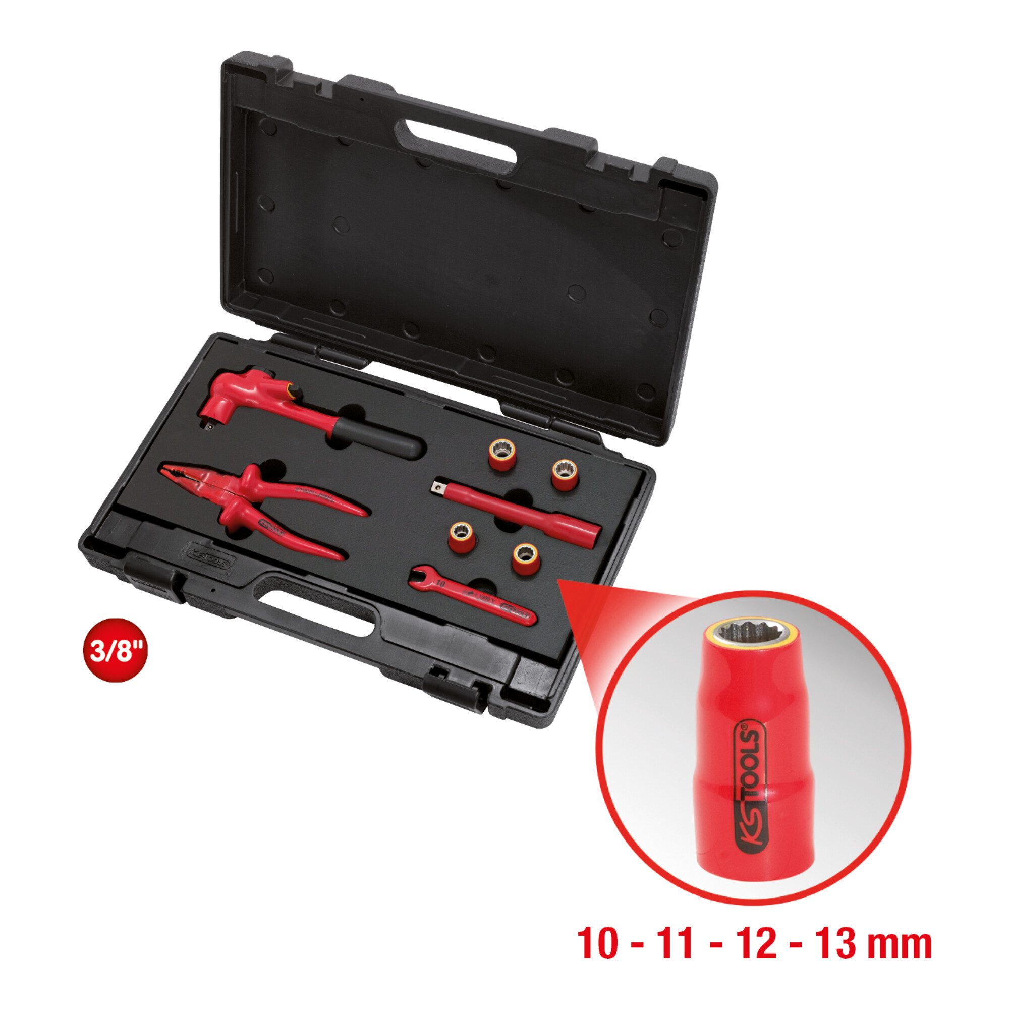 KS Tools Werkzeugkoffer KS Tools Isolierter Werkzeugsatz für PSA-Elektrofahrzeuge, 8-teilig