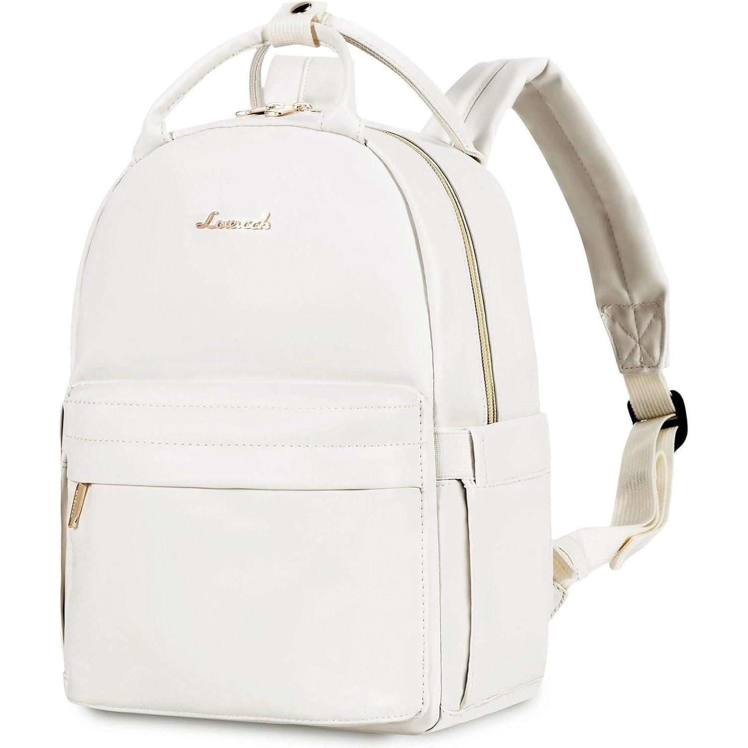 LuxusKollektion Cityrucksack Rucksack Leder Damen Mini Wasserdicht 2in1 Cityrucksack 11 zoll Weiß