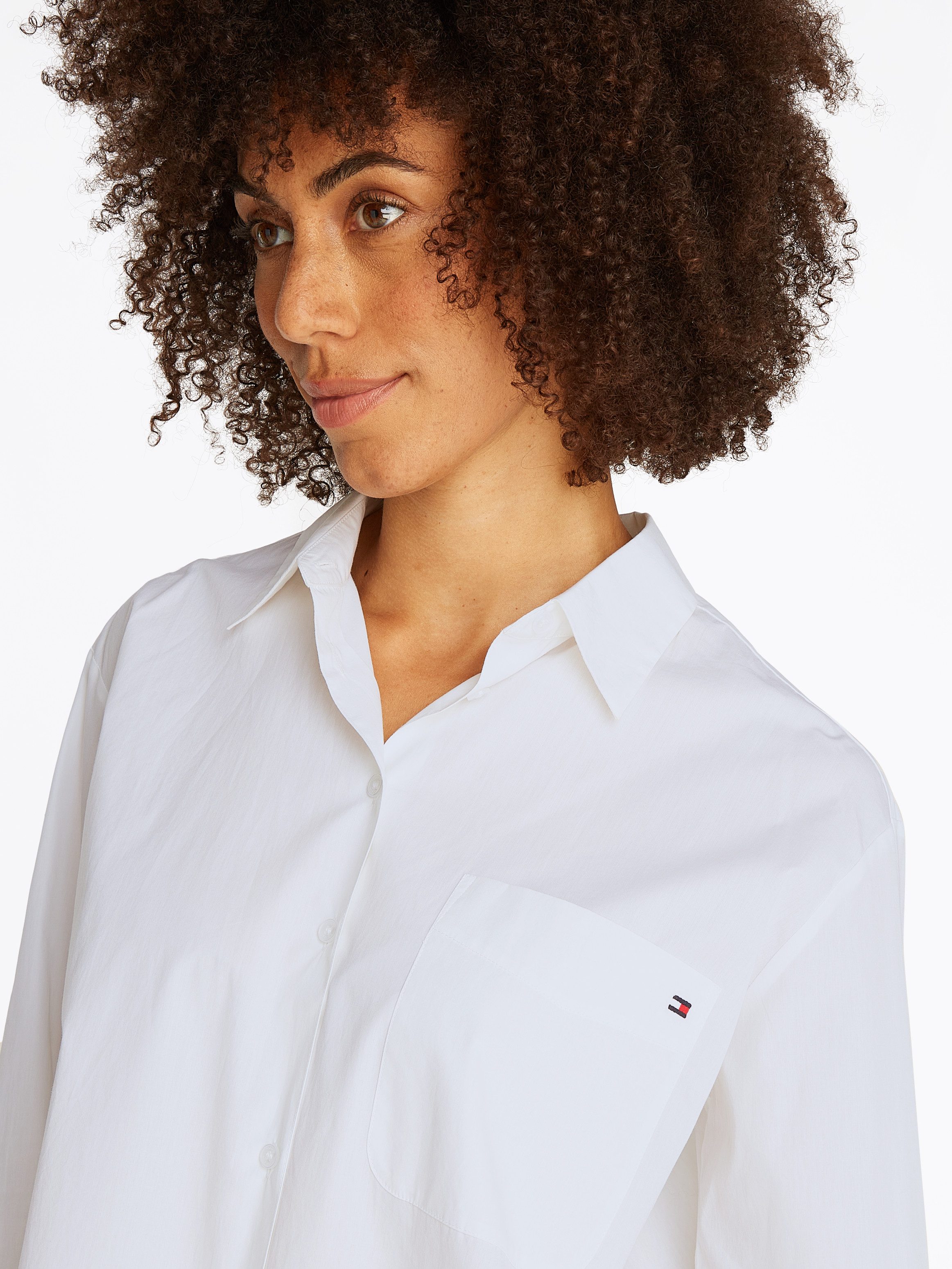 Tommy Hilfiger Langarmbluse ESS POPLIN EASY FIT SHIRT Baumwolle günstig online kaufen