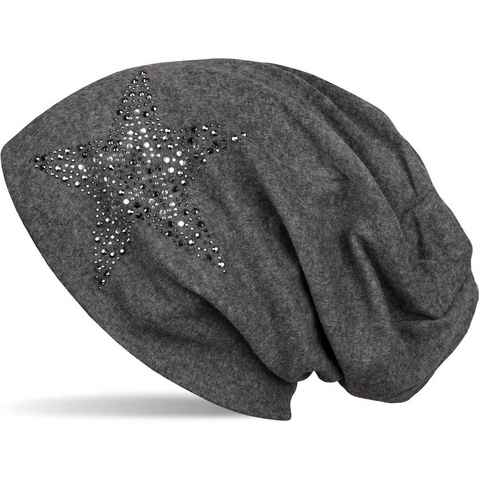 styleBREAKER Beanie (1-St) Beanie Mütze mit Strass Nieten Stern