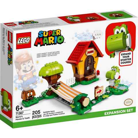 LEGO® Konstruktionsspielsteine LEGO® Super Mario™ - Marios Haus und Yoshi – Erwei, (Set, 205 St)