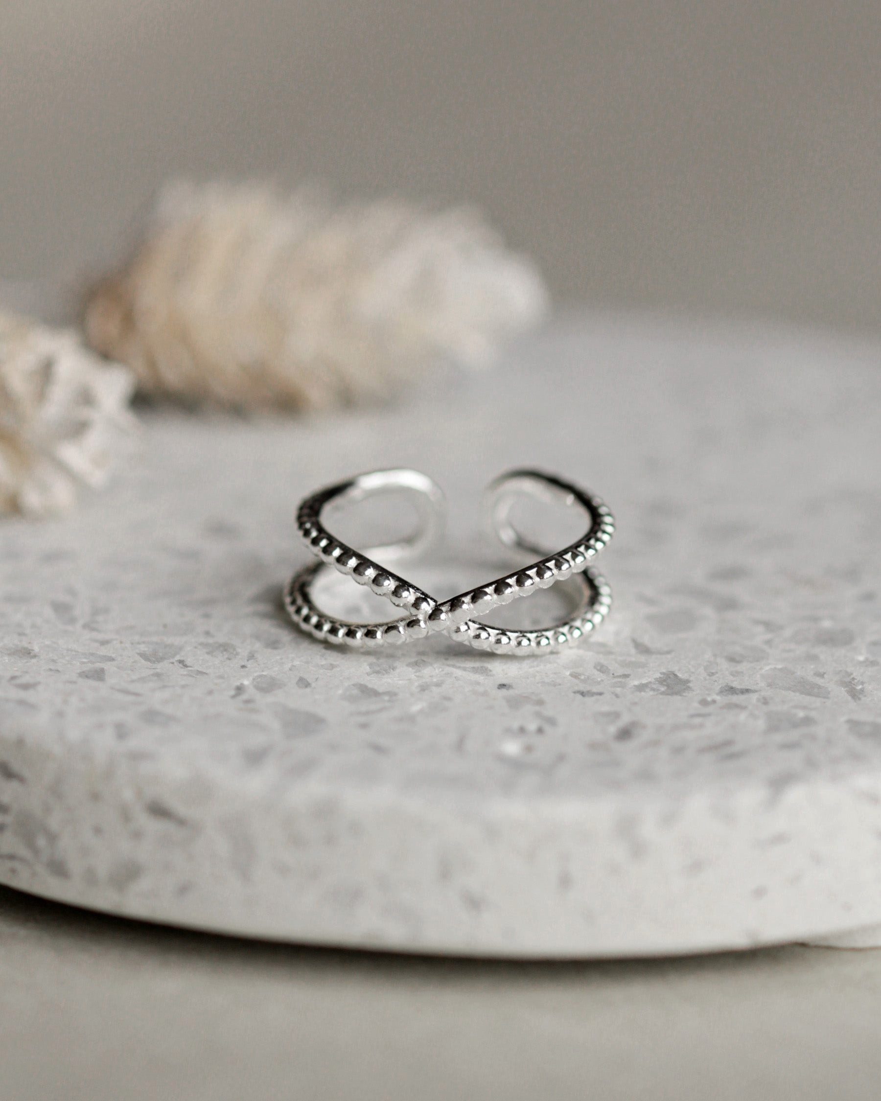 lille mus Silberring Ring 'Doppelperlen' 925 Silber / vergoldet