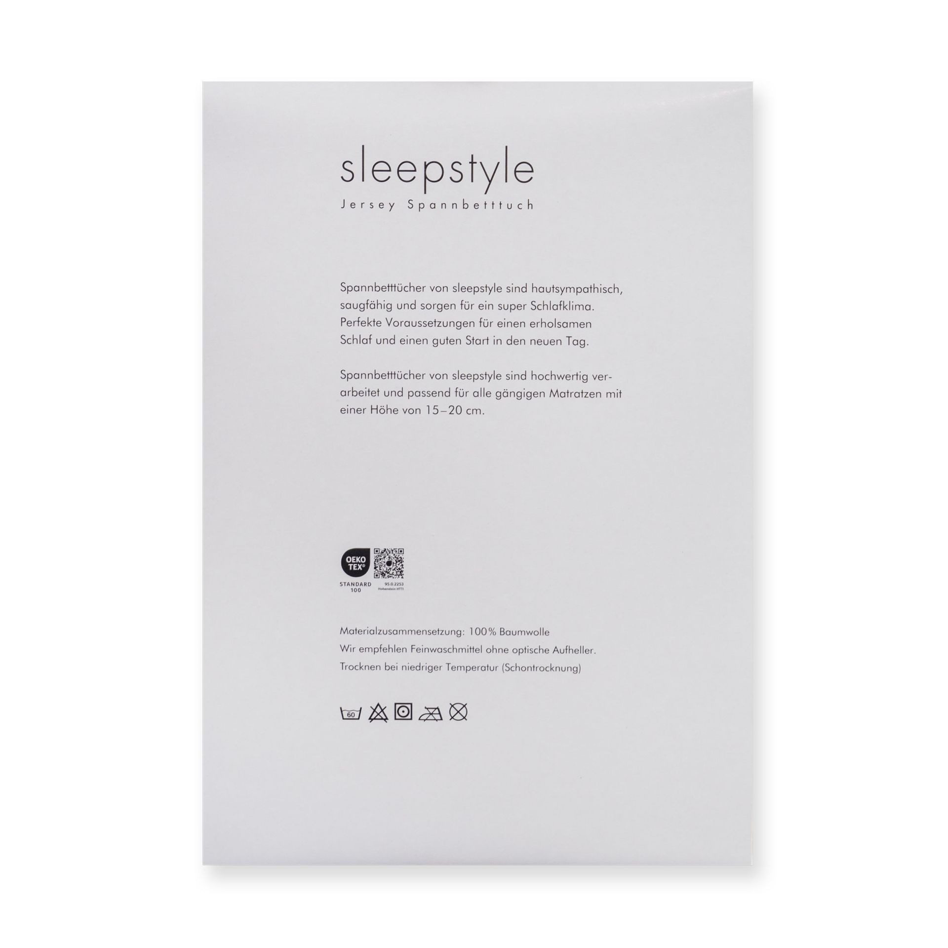 Sleepstyle Spannbettlaken SleepStyle, Jersey, Gummizug: rundum, (1 Stück), 100% Baumwolle