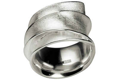 SILBERMOOS Silberring Eleganter Design-Wickelring, 925 Sterling Silber