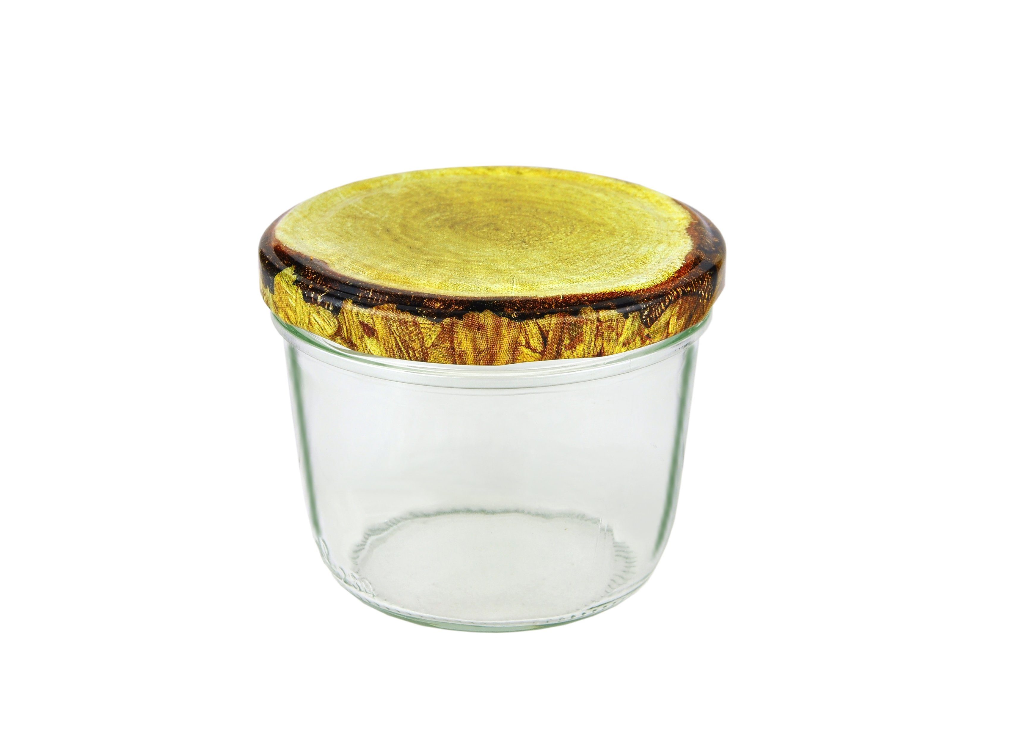 25er Holzdekor ml Einmachglas Glas Einmachglas 230 MamboCat Sturzglas Marmeladenglas Set Deckel,