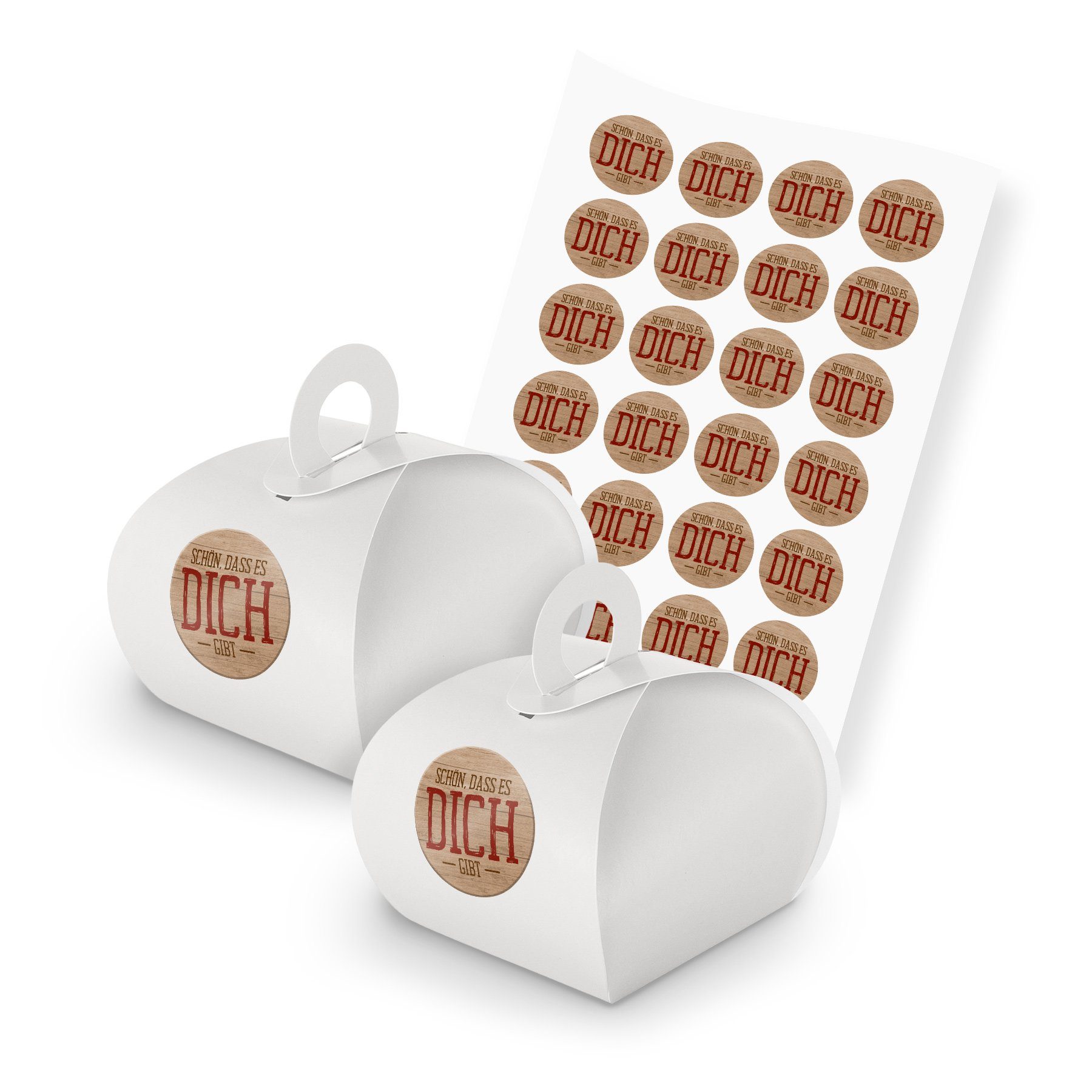 itenga Geschenkbox itenga SET Schön dass es dich gibt (111) 24xGeschenkschachtel Griff we