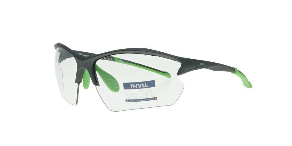 INVU Fahrradbrille INVU matt grau grün 0-3 PC