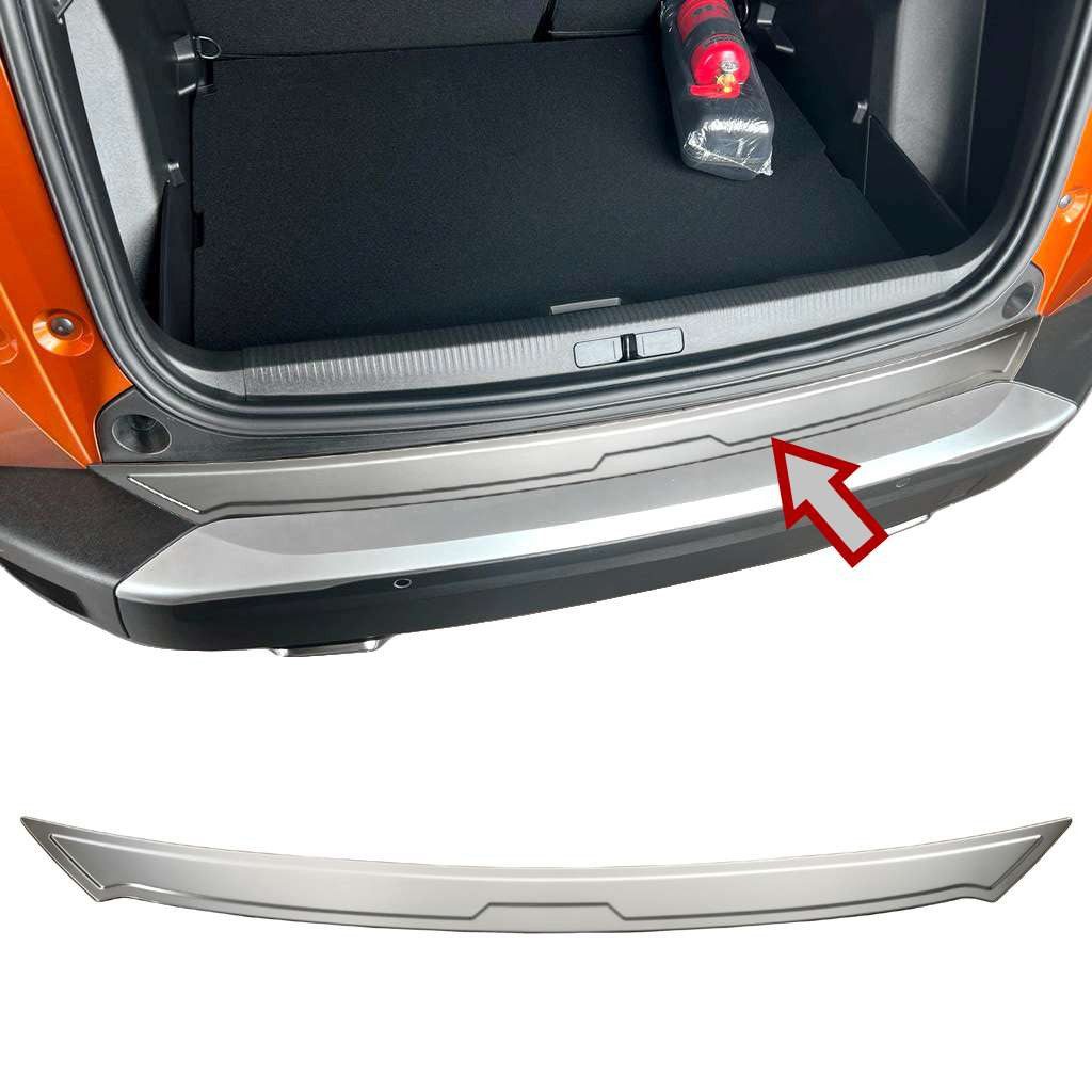 RECAMBO Ladekantenschutz für Peugeot 2008 II, ab 2019, DESIGN AUFLAGE Stoßstangenschutz, V2A rostfrei, Exklusive Optik, praktischer Schutz & perfekte Passform