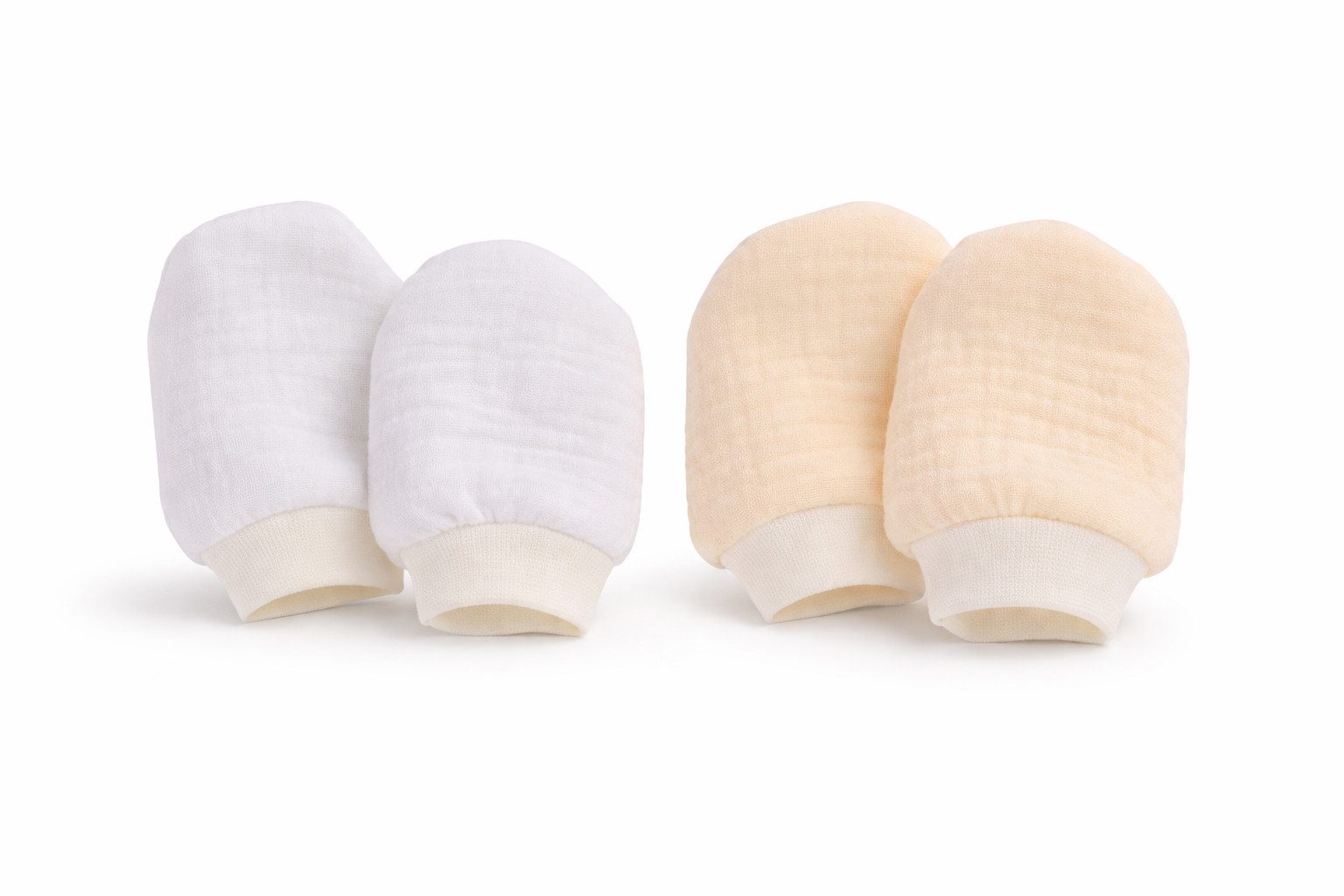 La Bortini Fäustlinge Baby Kratzfäustlinge Handschuhe aus Musselin Erstlingsfäustlinge (Doppelpack für Neugeborene) luftig, weich, in verschiedenen Farben, 2er Set, unisex