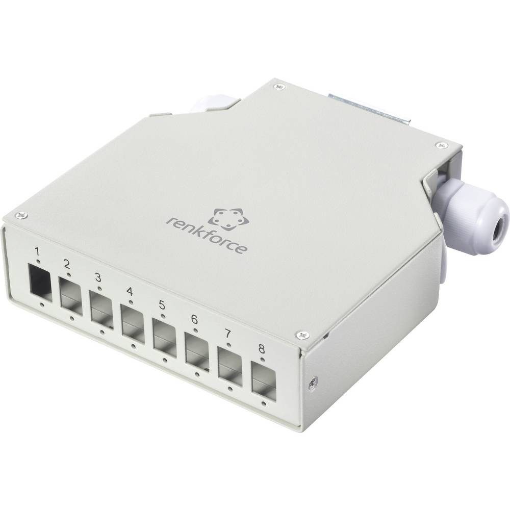 Renkforce RF-7187896 Hutschienen-Adapter 8 Port Unbestückt Netzwerk-Patch-Panel