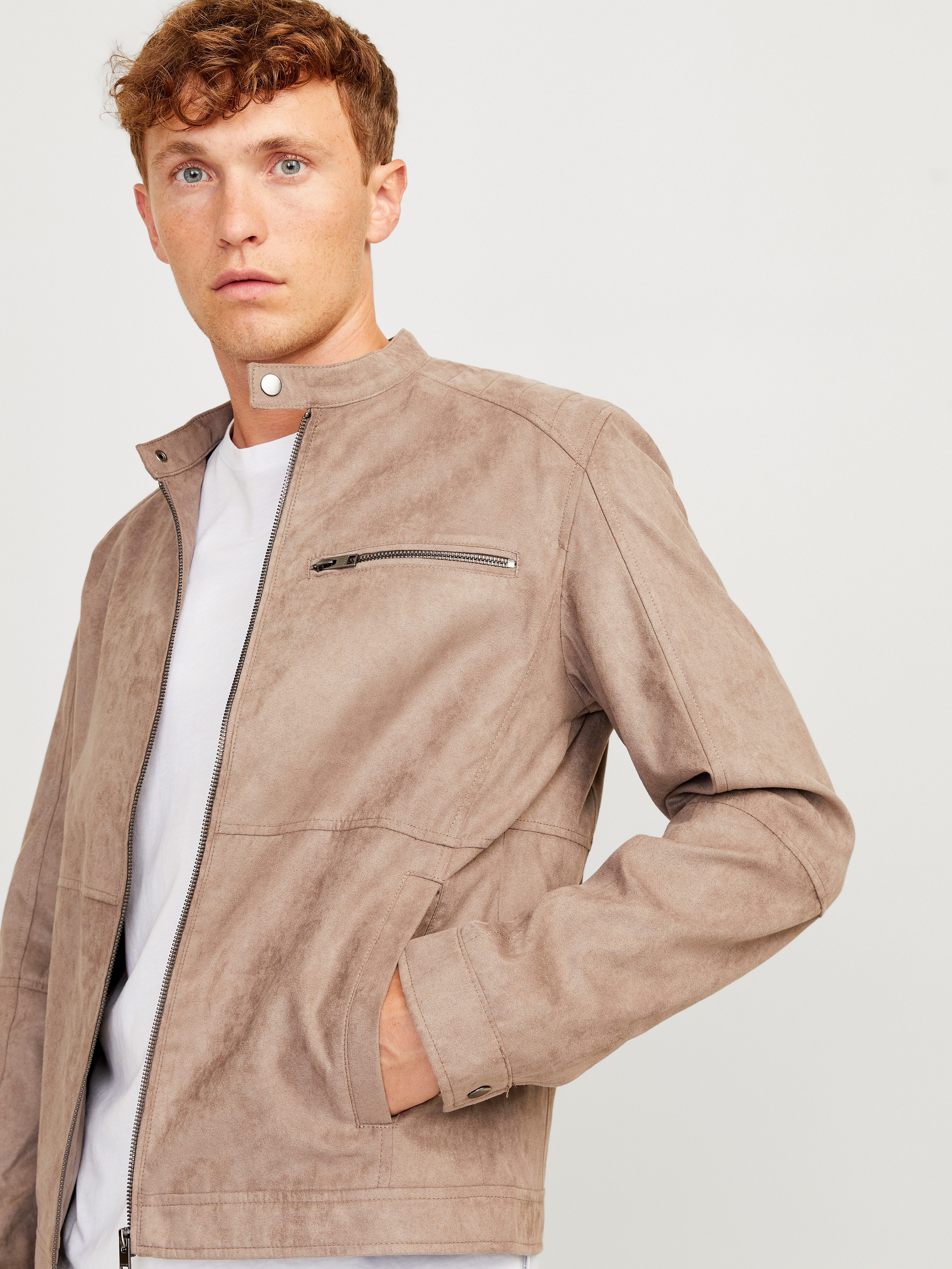 Jack & Jones Bikerjacke JJEDYLAN mit wasserabweisender Funktion unifarben, modisch, regular fit, Polyester
